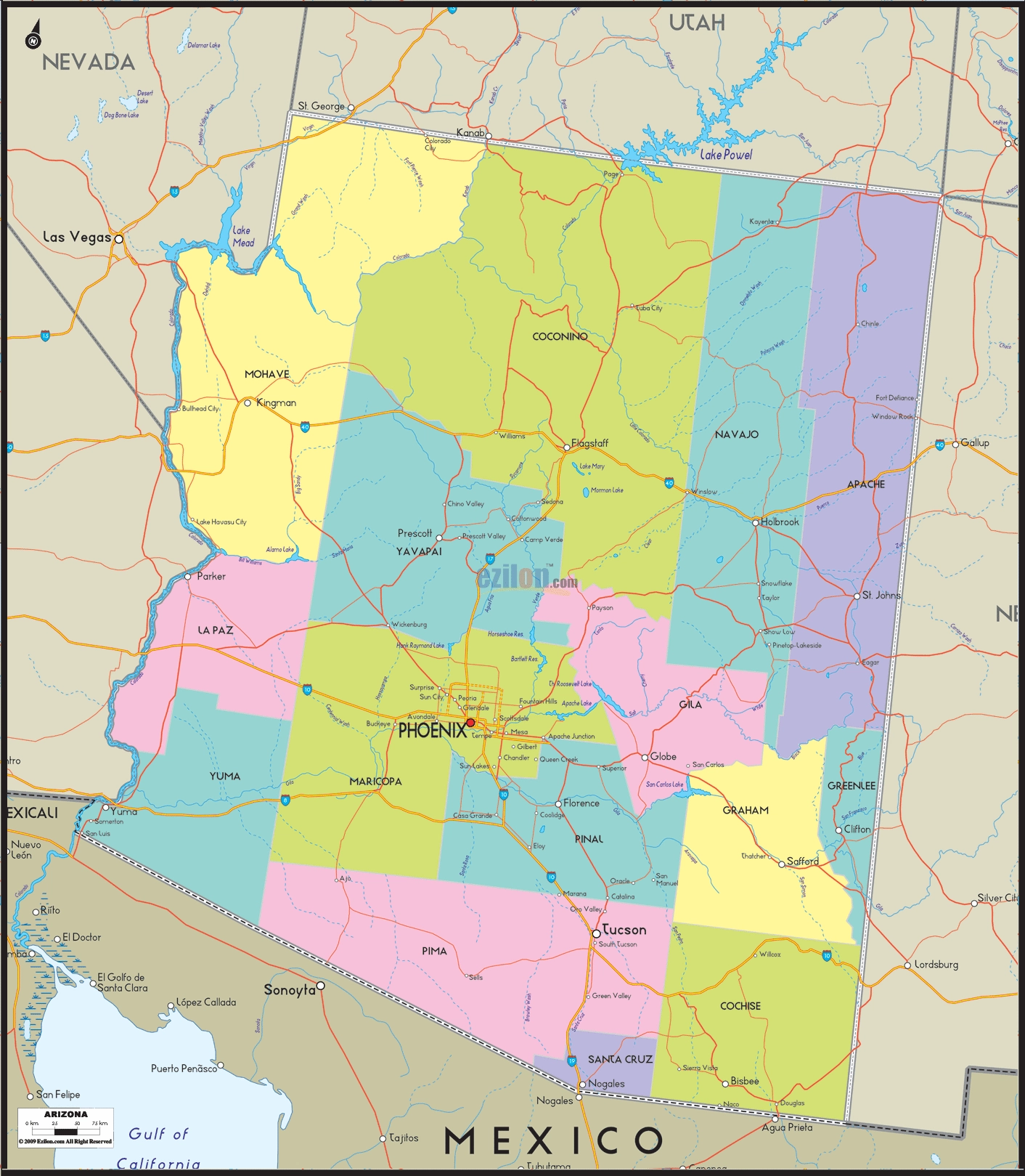 city map of arizona
