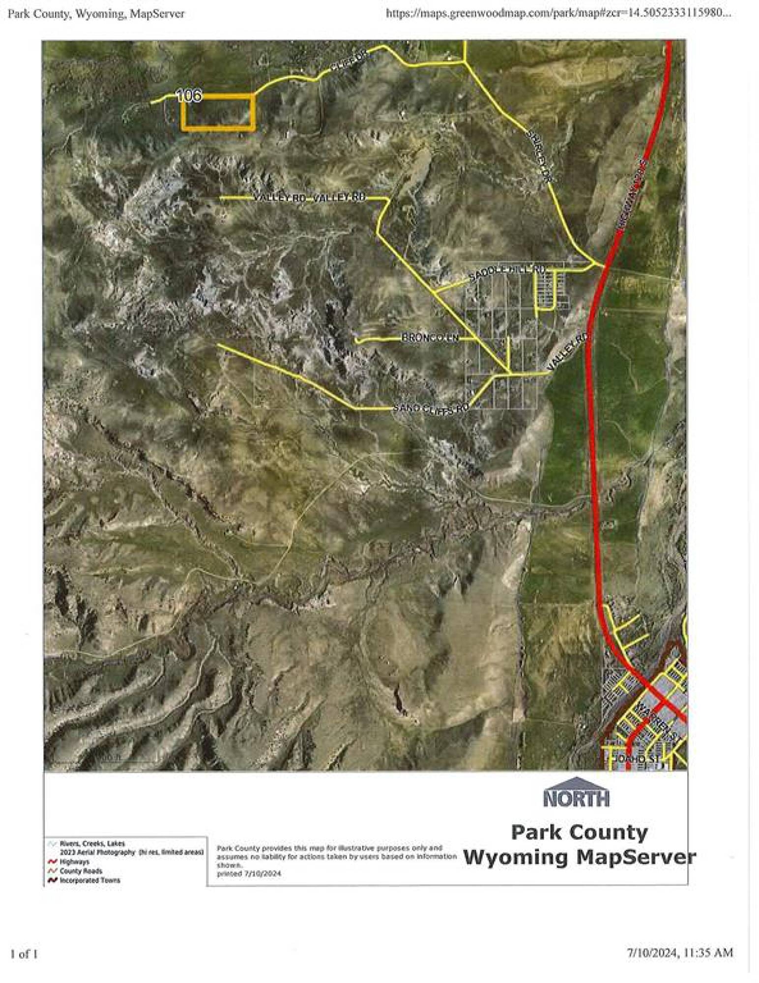 park county map server wyoming