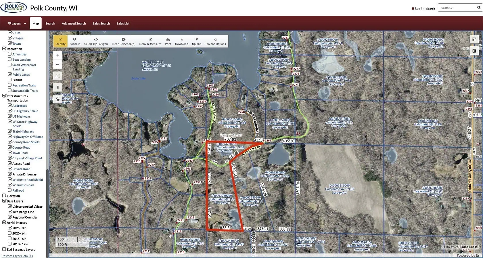 polk county wi gis map