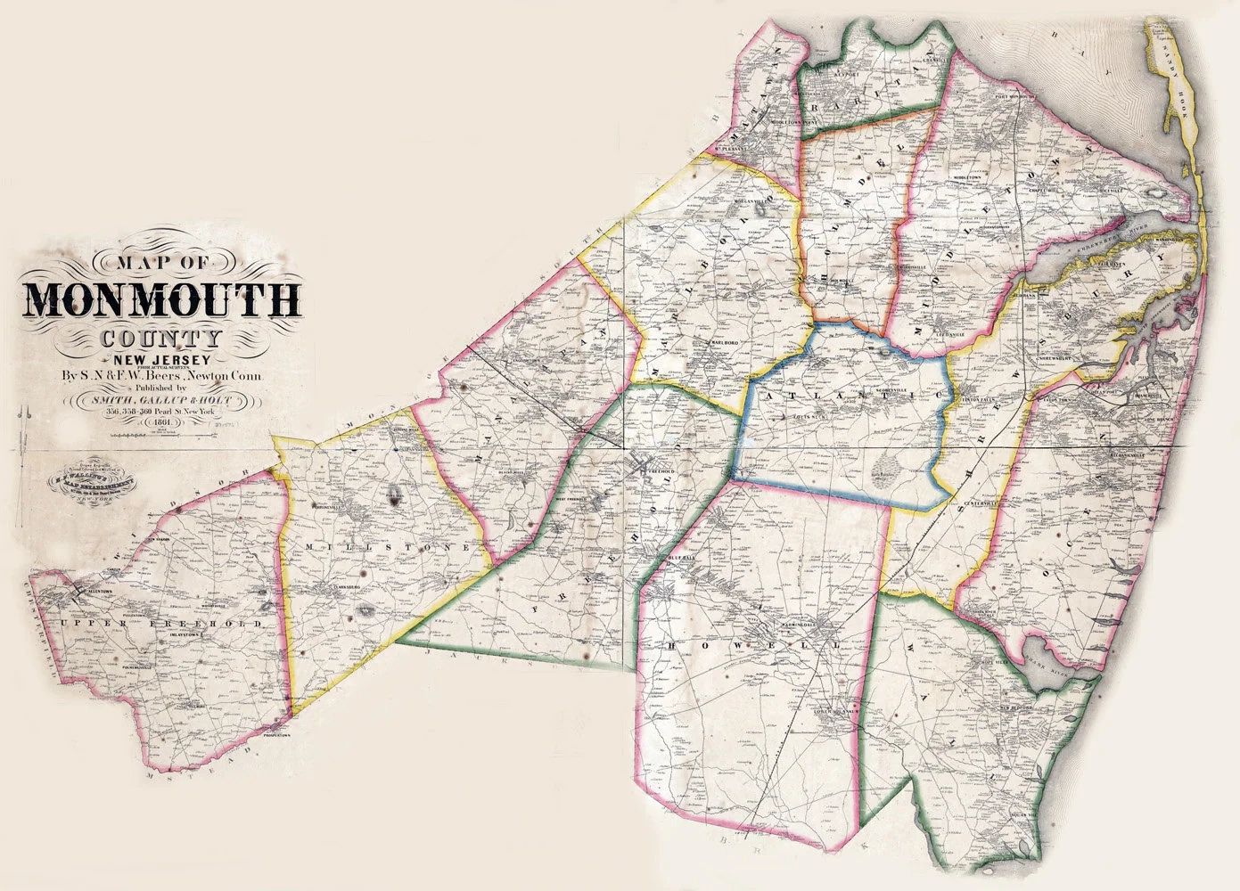monmouth county new jersey map