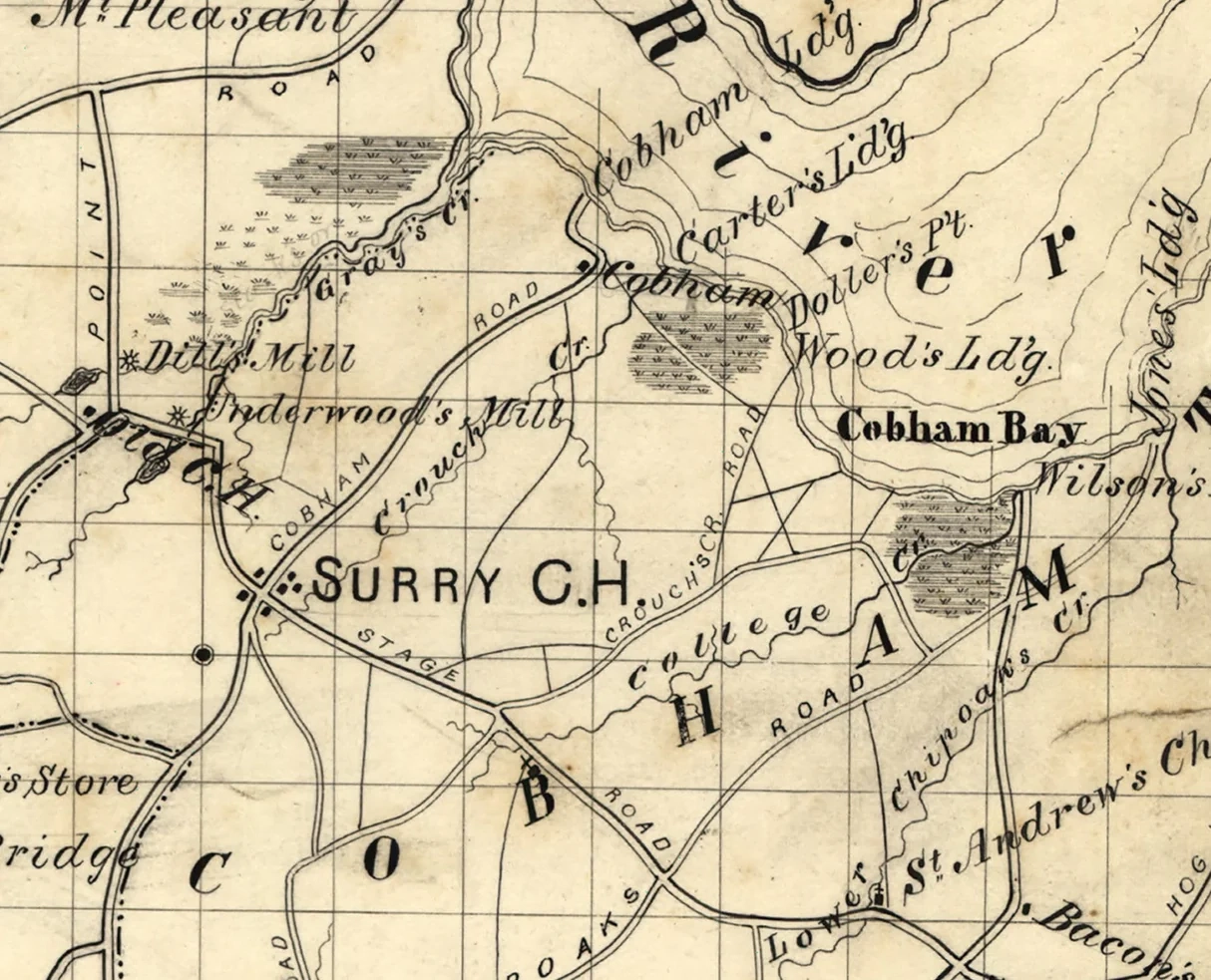 1871 Map Of Surry County Virginia Genealogical Surveyor 1871 Map Of Surry County Virginia Genealogical Surveyor