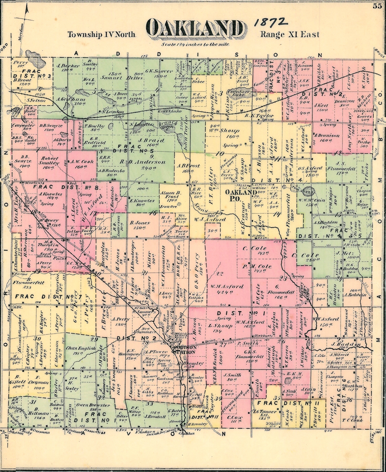 1872 Atlas Of Oakland County Michigan F W Beers Publisher Oakland History Center At Pine Grove
