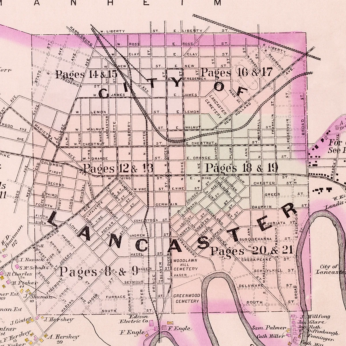 map of lancaster city map of lancaster city
