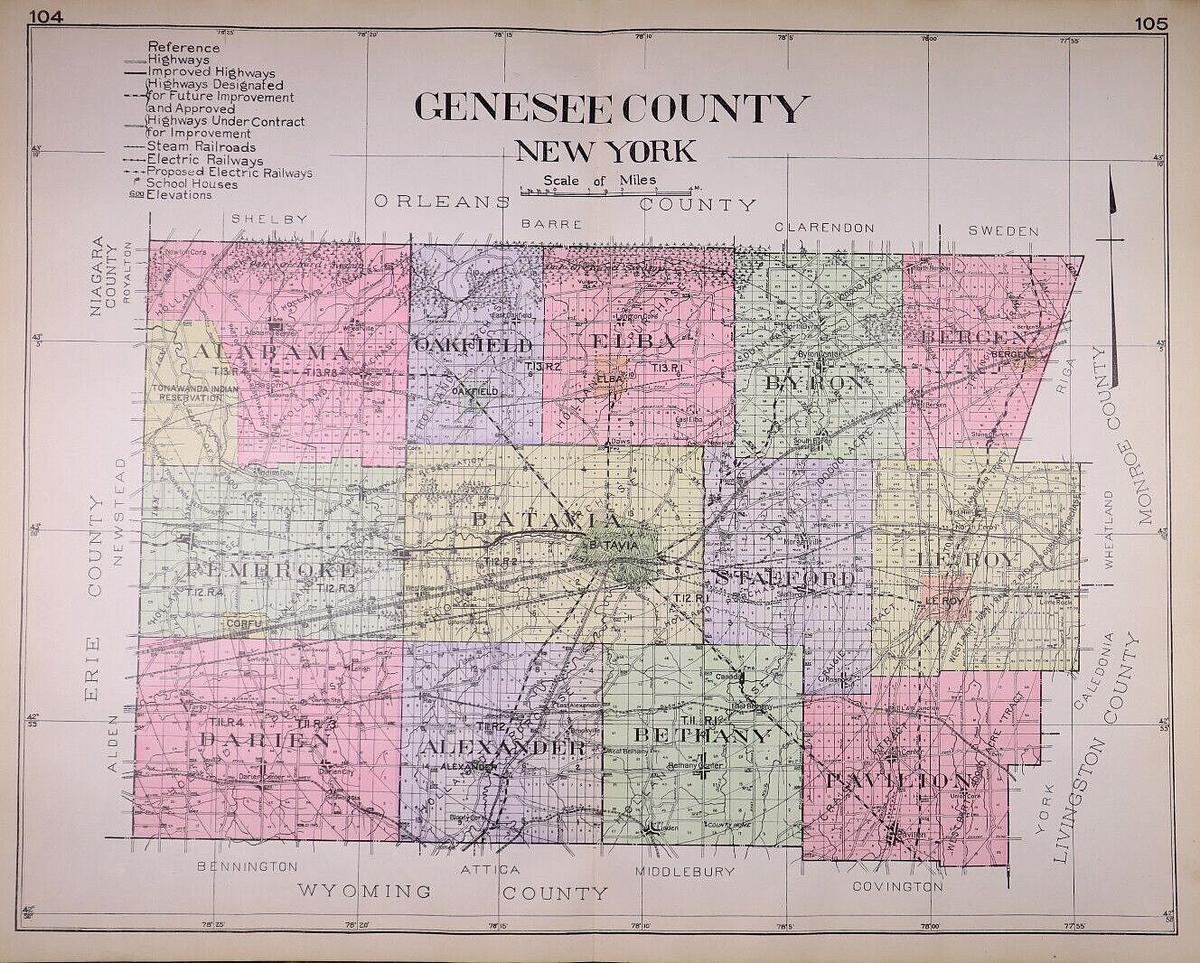 map of genesee county ny