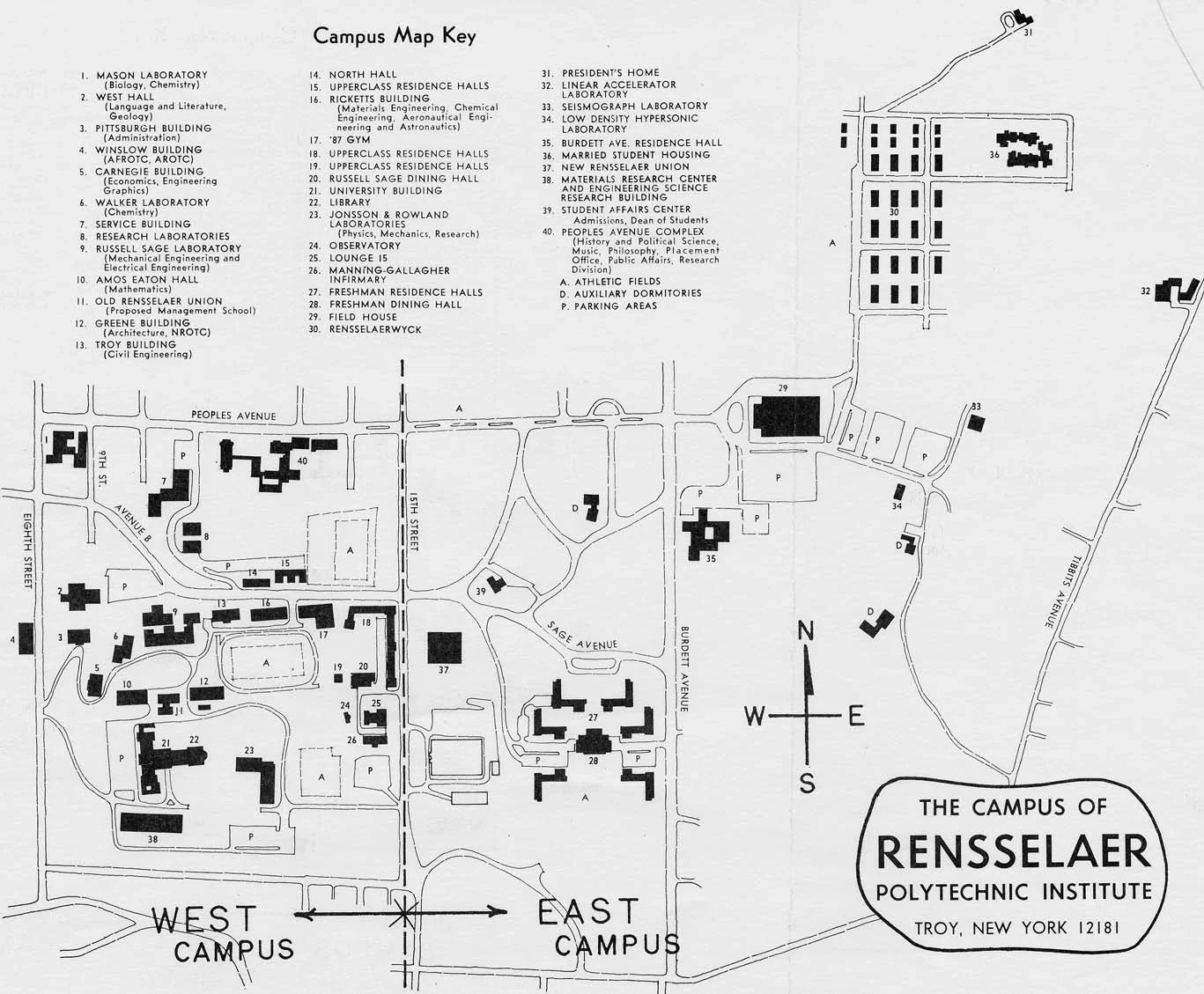 1967 Campus Map Institute Archives And Special Collections 1967 Campus Map Institute Archives And Special Collections