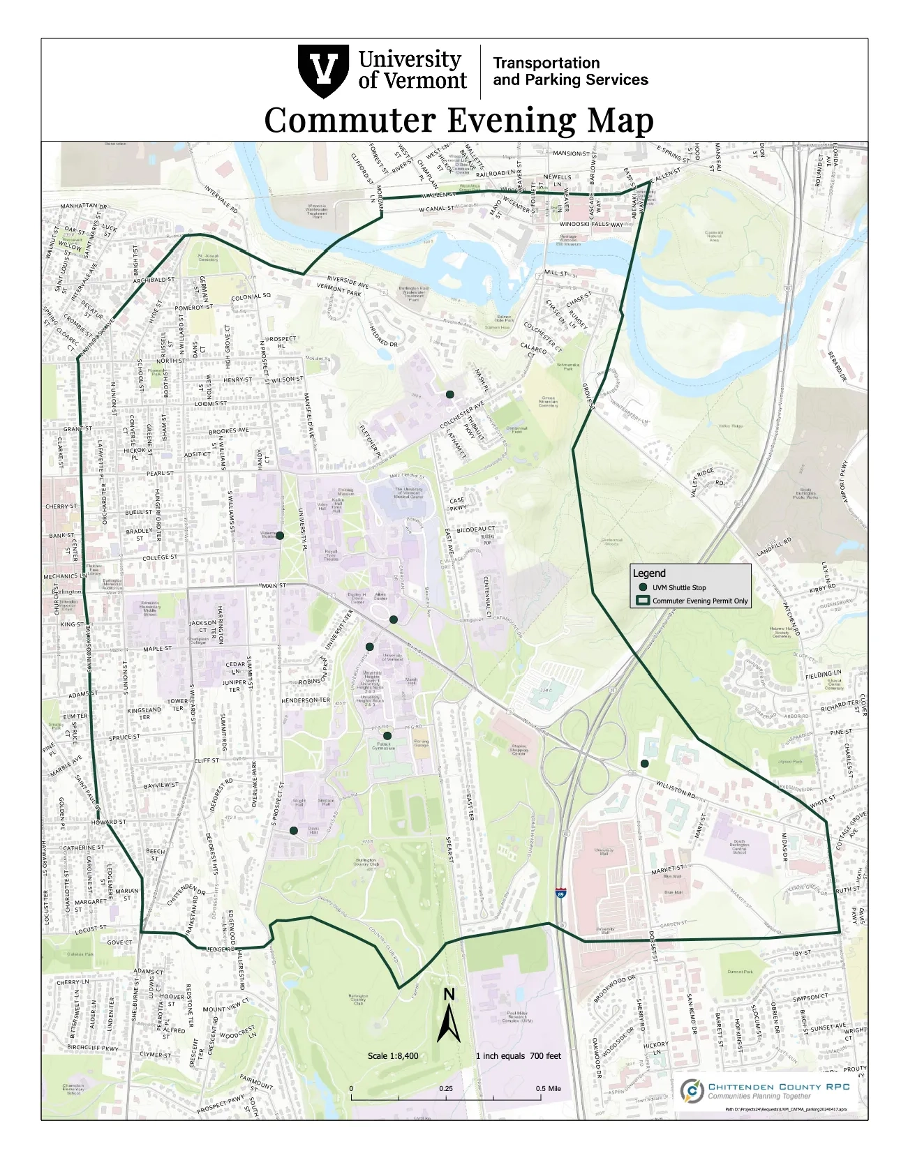 university of vermont campus map