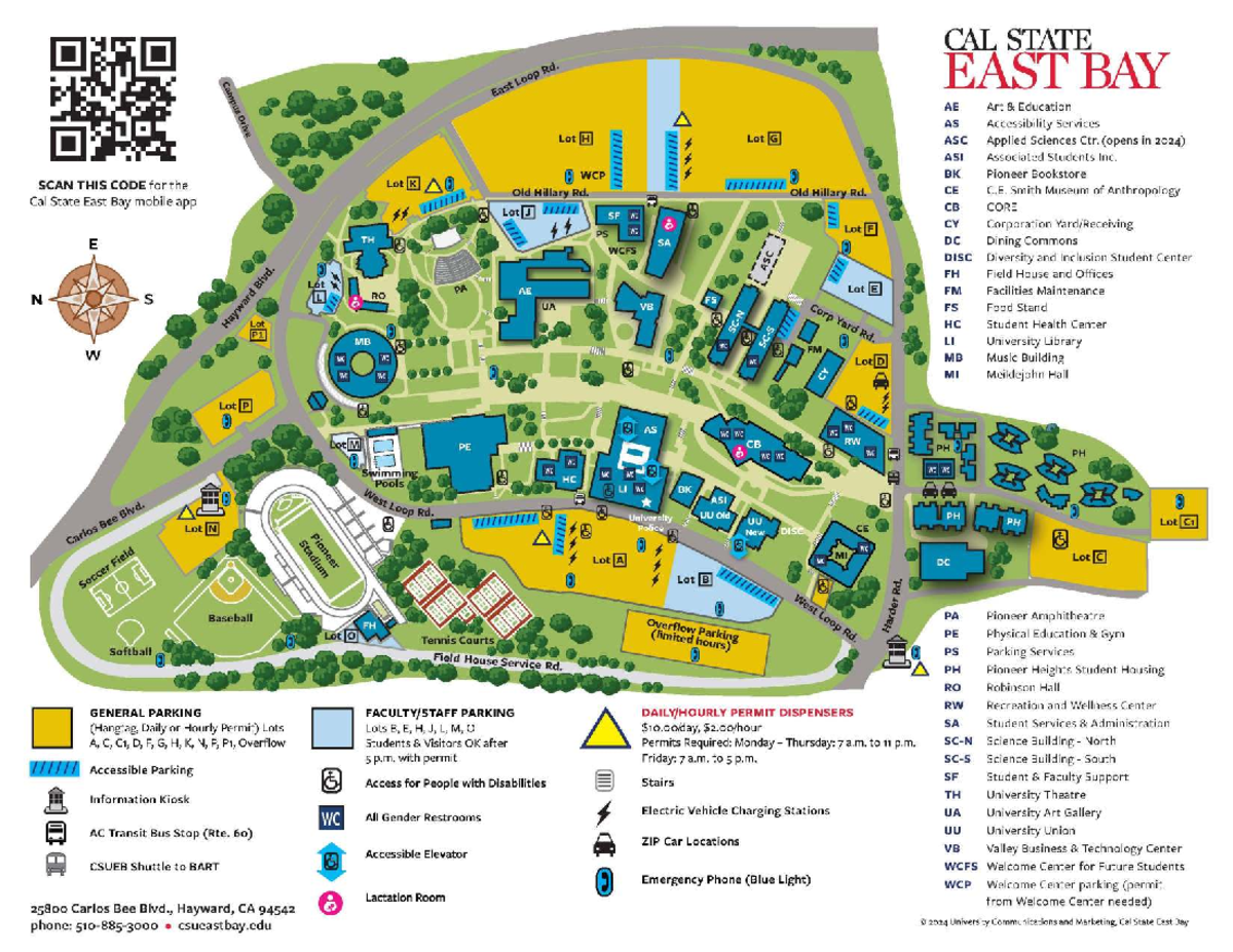 2024 CSUEB Hayward Hills Campus Map And Parking Info Studocu
