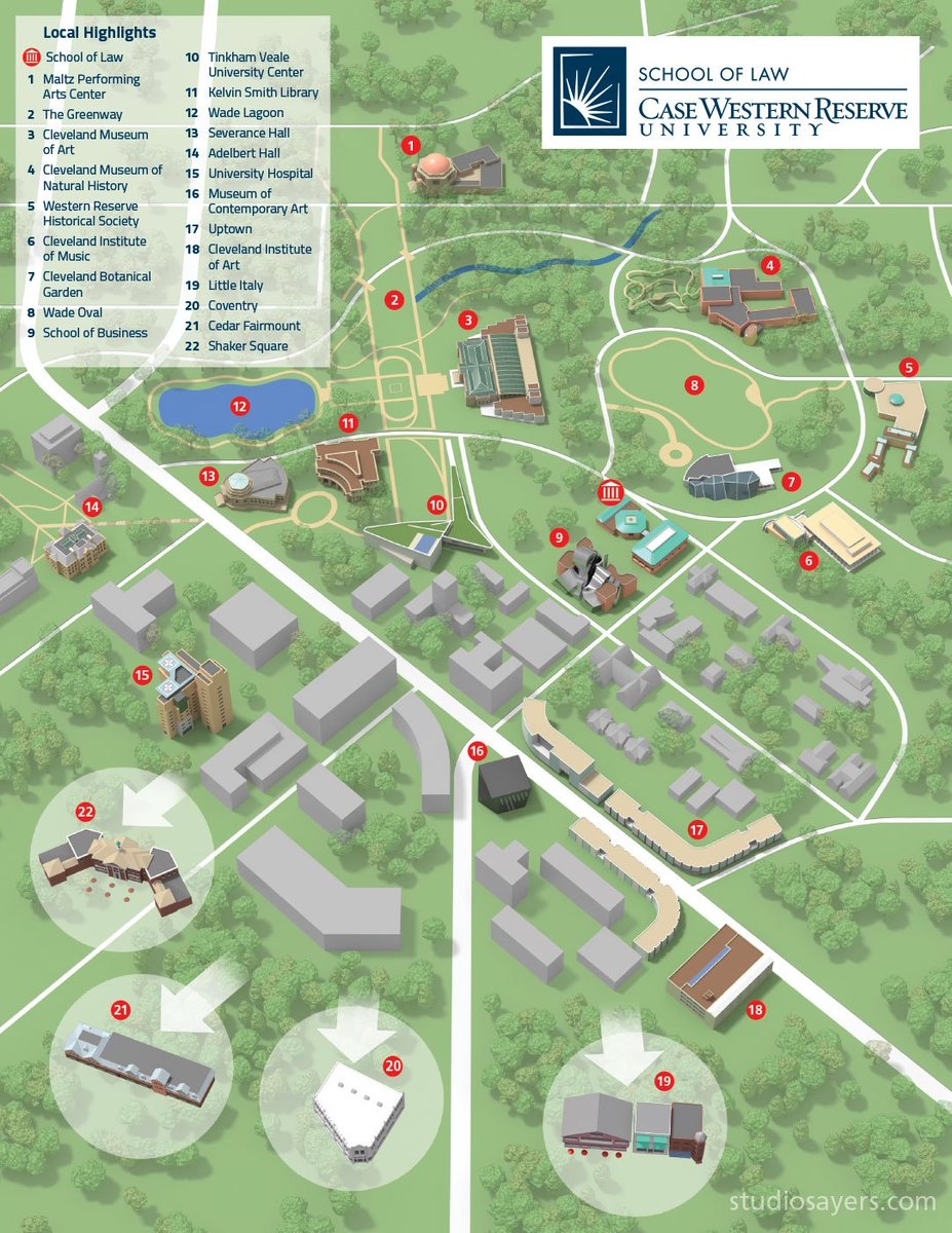case western reserve university campus map