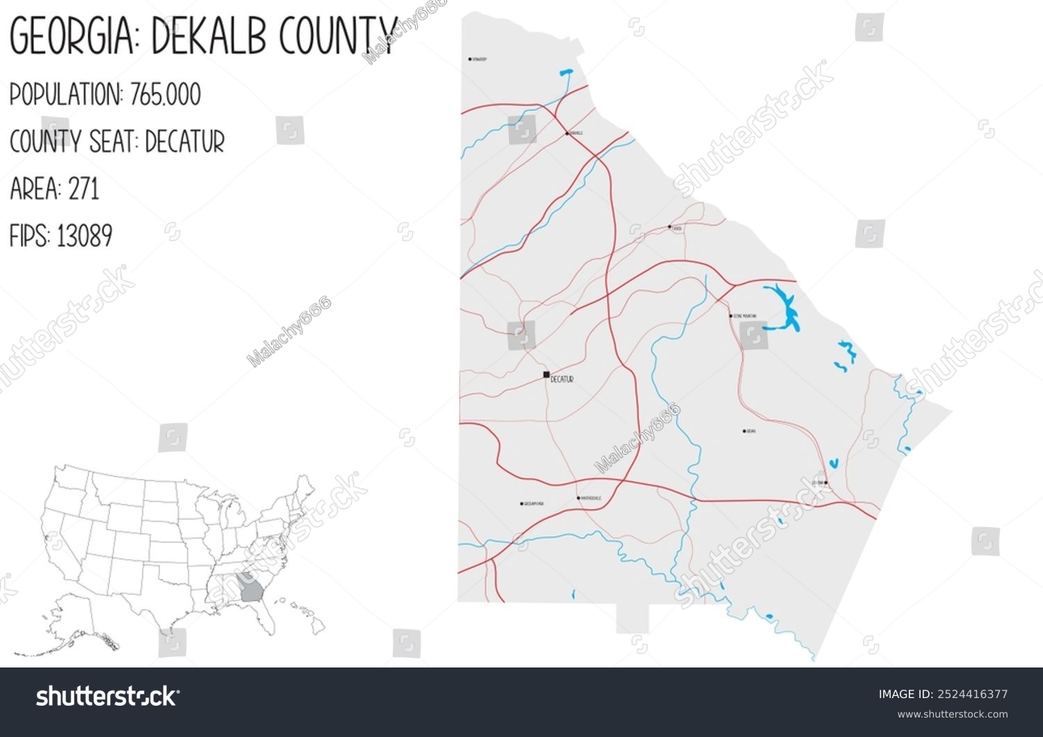 dekalb county map georgia