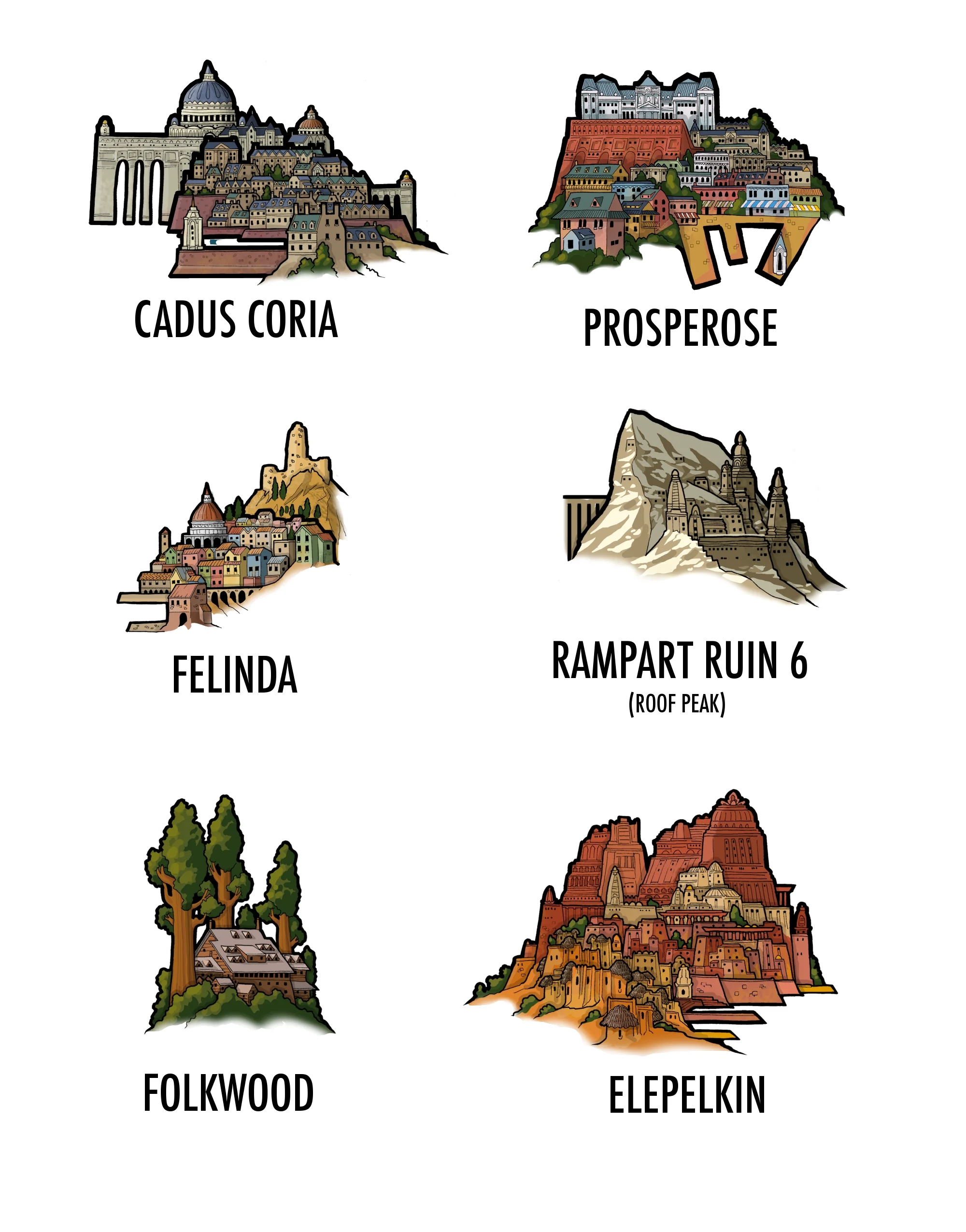 A Few City Icons I ve Been Working On For A Re draw re vamp Of My Map R worldbuilding