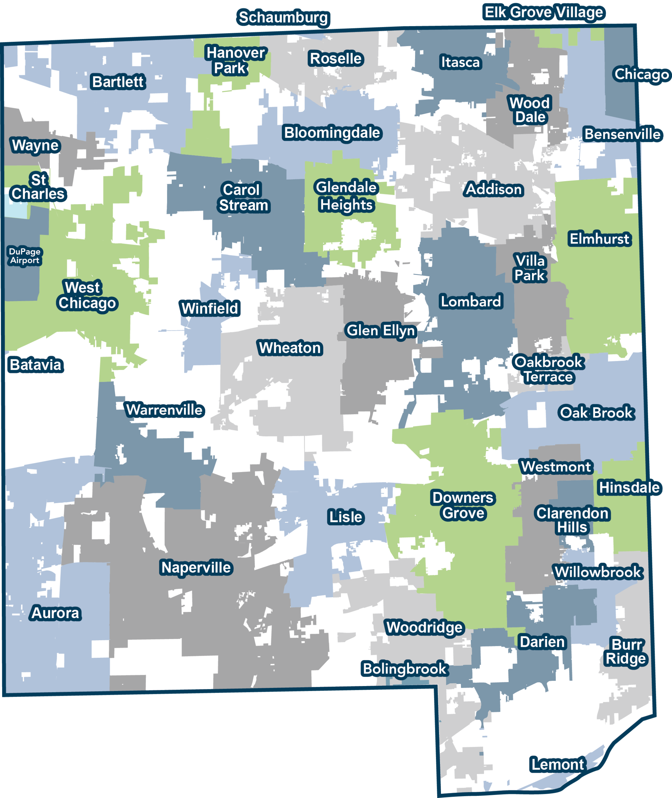 A Map Of DuPage Cities And Towns Choose DuPage