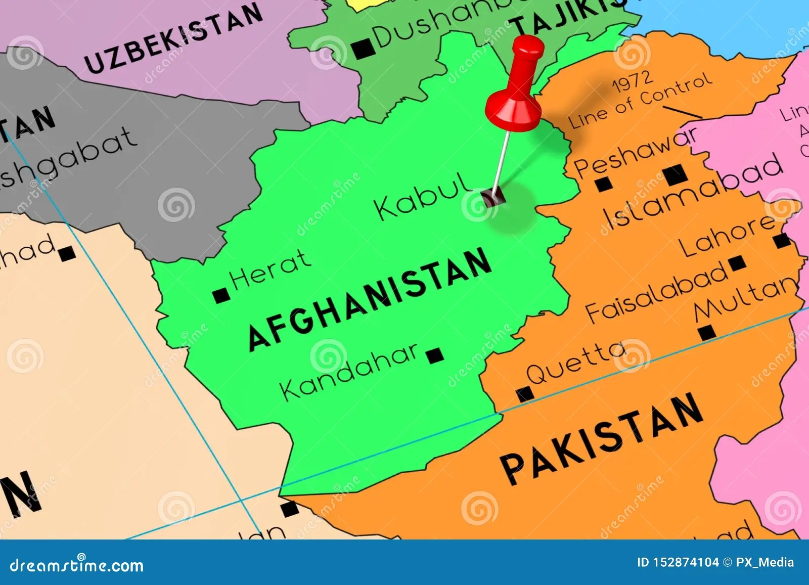Afghanistan Kabul Capital City Pinned On Political Map Stock Illustration Illustration Of Political Text 152874104