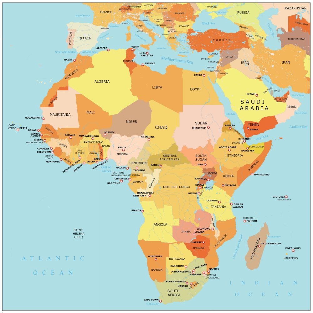 Africa Map With Countries And Capitals GIS Geography Africa Map With Countries And Capitals GIS Geography