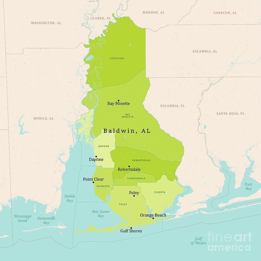 AL Baldwin County Vector Map Green Digital Art By Frank Ramspott Fine Art America AL Baldwin County Vector Map Green Digital Art By Frank Ramspott Fine Art America