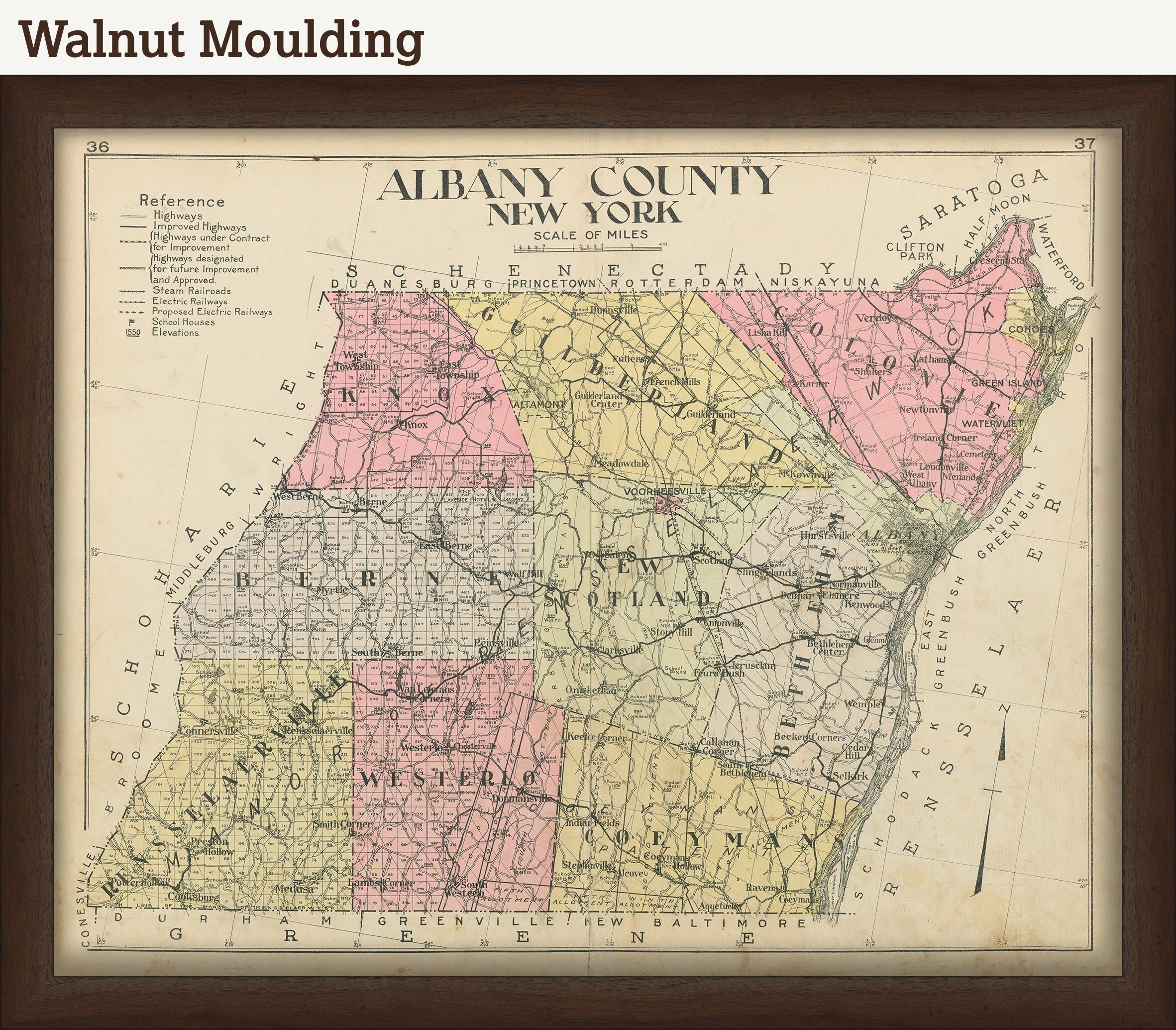 ALBANY County New York 1912 Map Replica Or GENUINE ORIGINAL Etsy