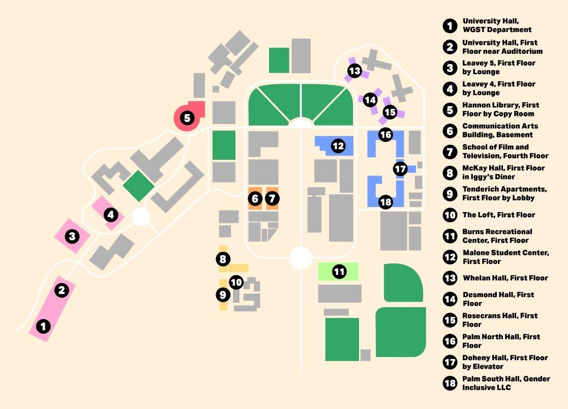 All Gender Restroom Map Loyola Marymount University