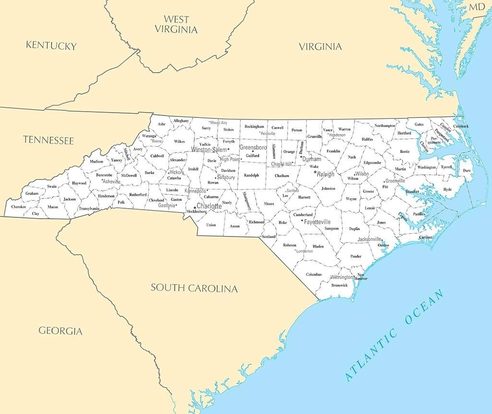 map of nc with cities and counties map of nc with cities and counties