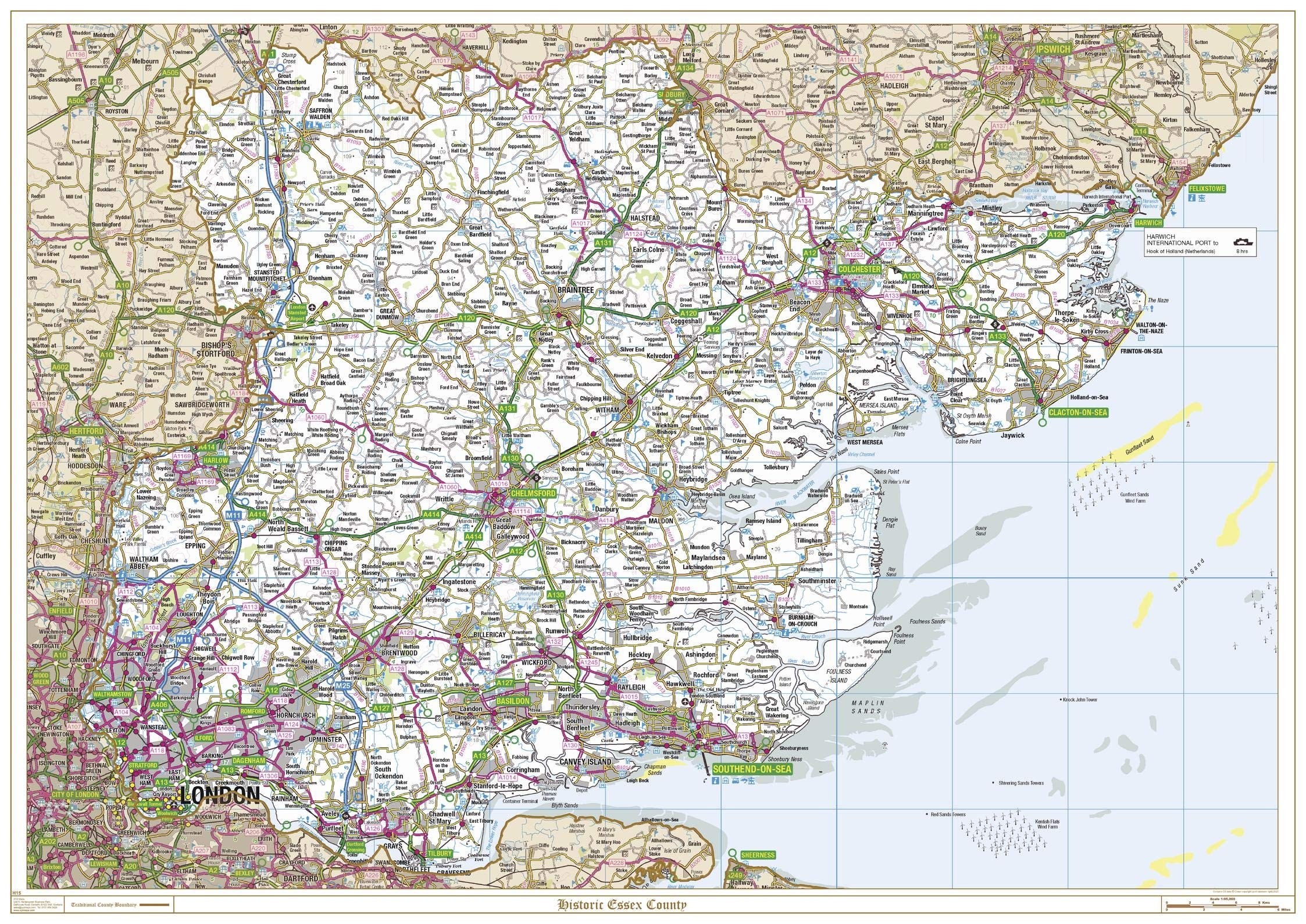 Amazon XYZ Maps Historic Essex County Map 47 X 33 25 Rolled Canvas Office Products