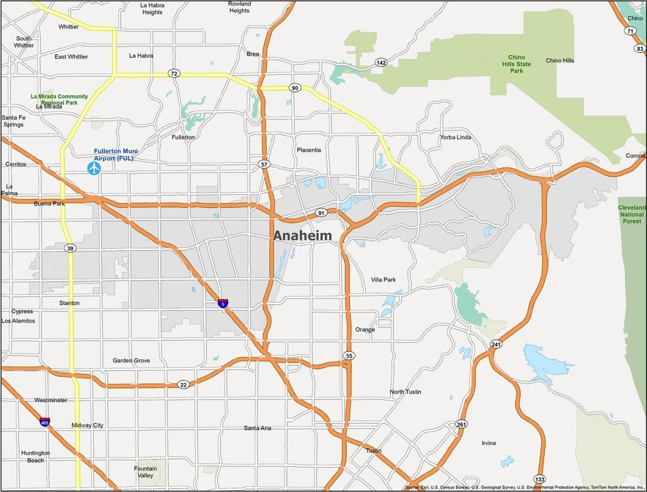 Anaheim Map California GIS Geography