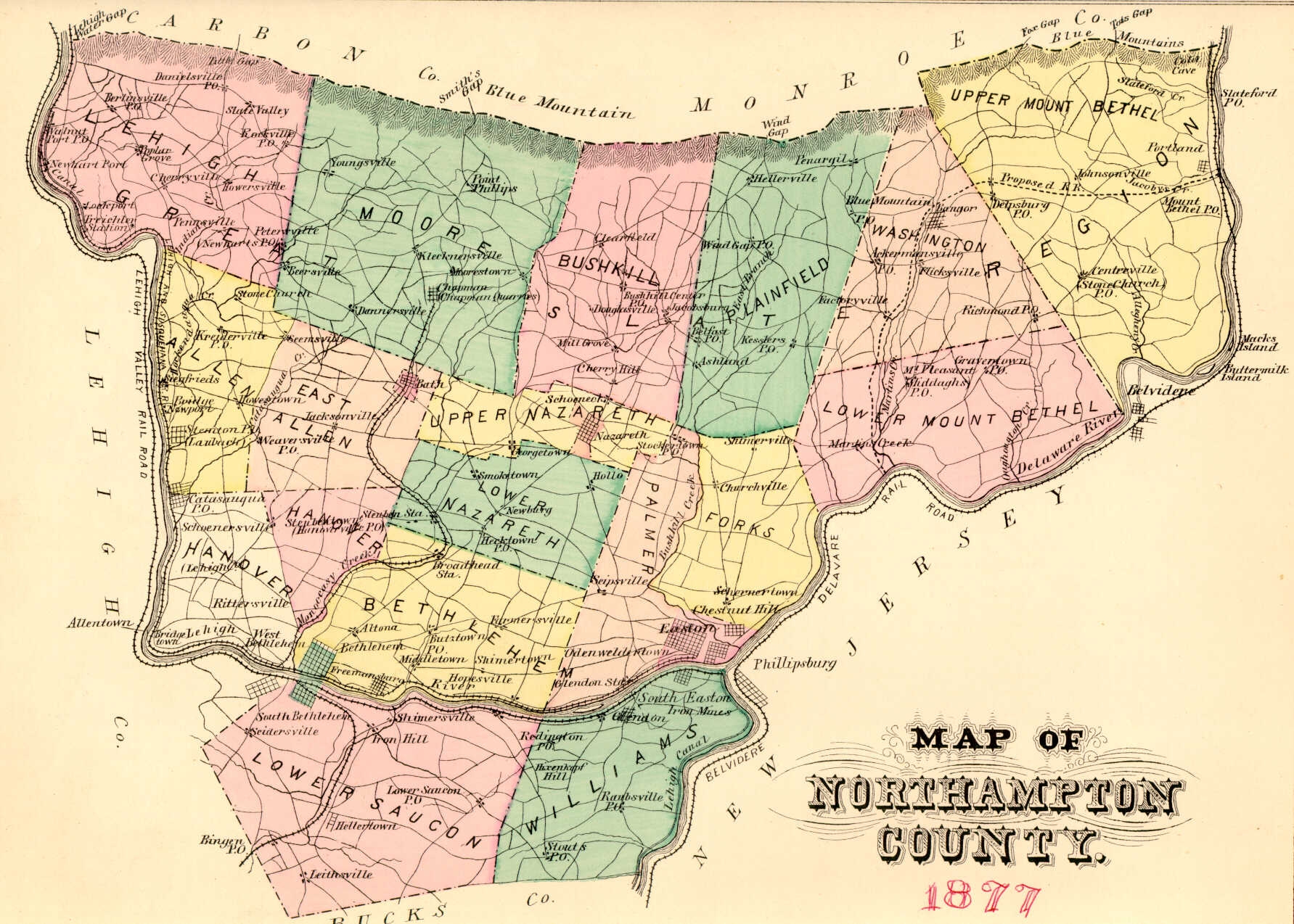 map of northampton county pa