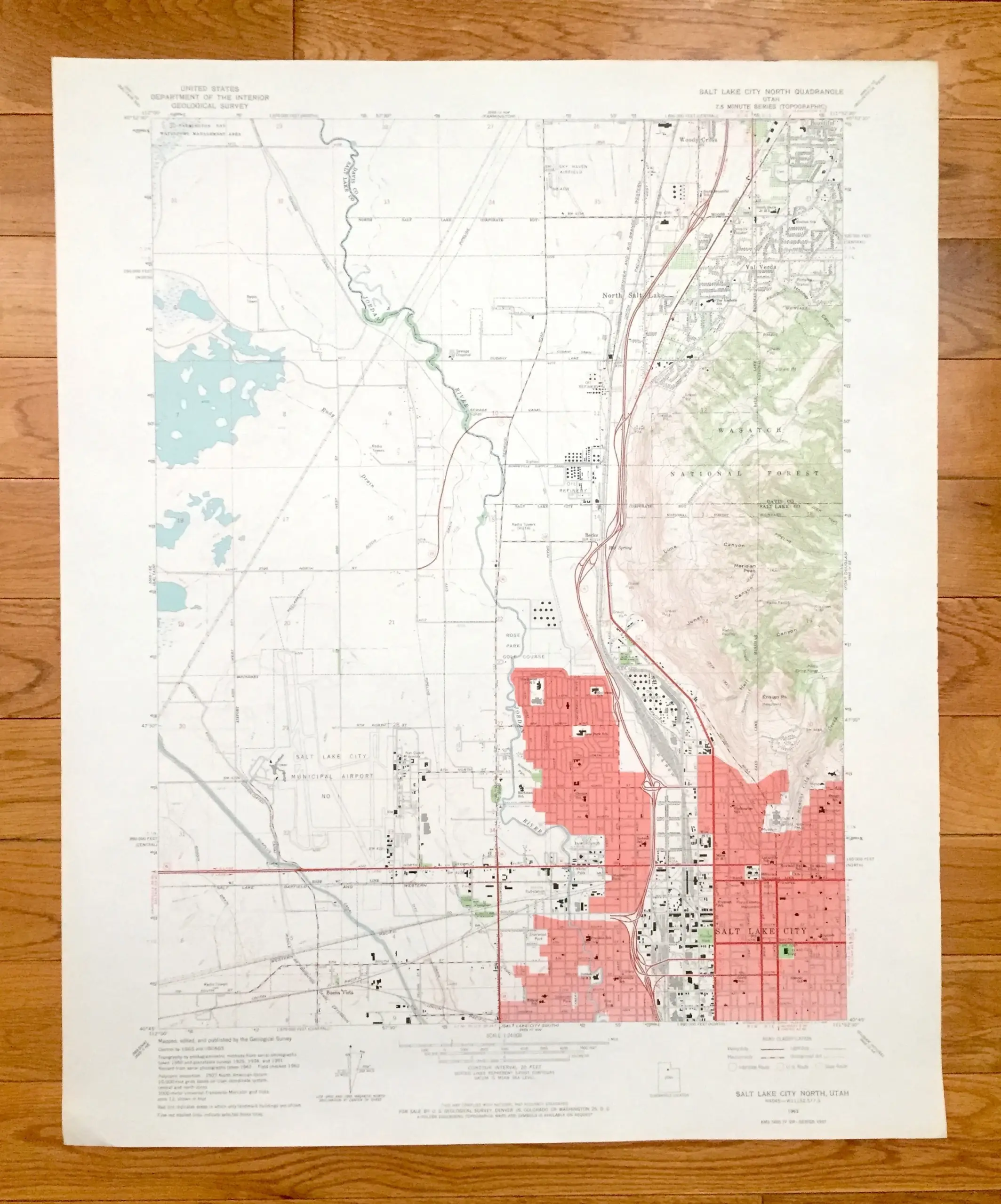 Antique Salt Lake City Utah 1963 US Geological Survey Topographic Map Davis County Wasatch National Forest Val Verda Buena Vista UT Etsy