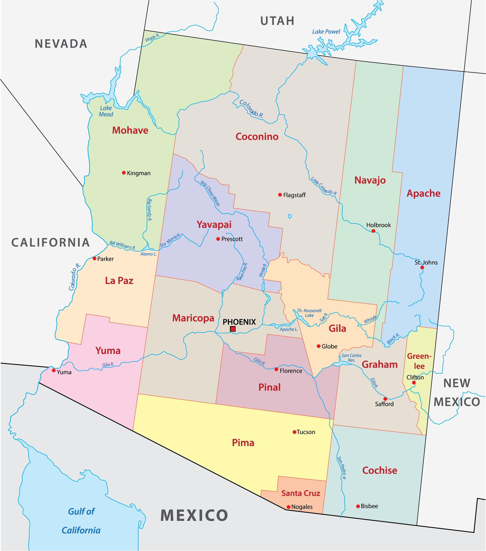 Arizona Counties Map Mappr Arizona Counties Map Mappr