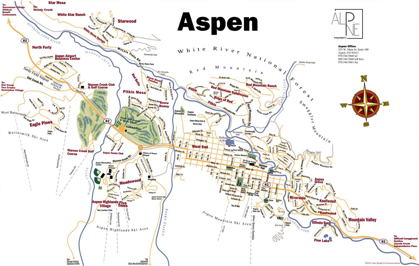 city map of aspen colorado