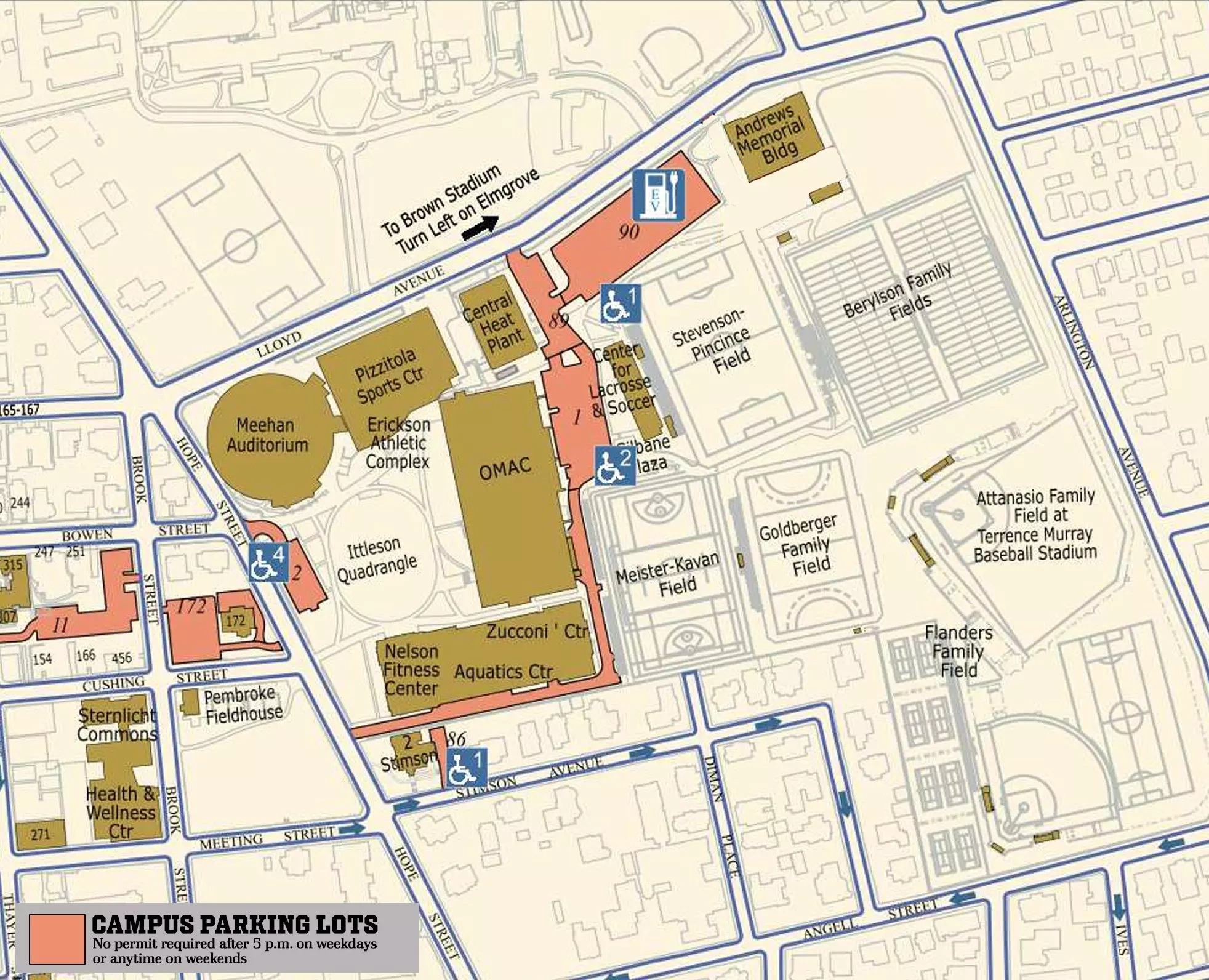 Athletics Parking Directions Brown University Athletics
