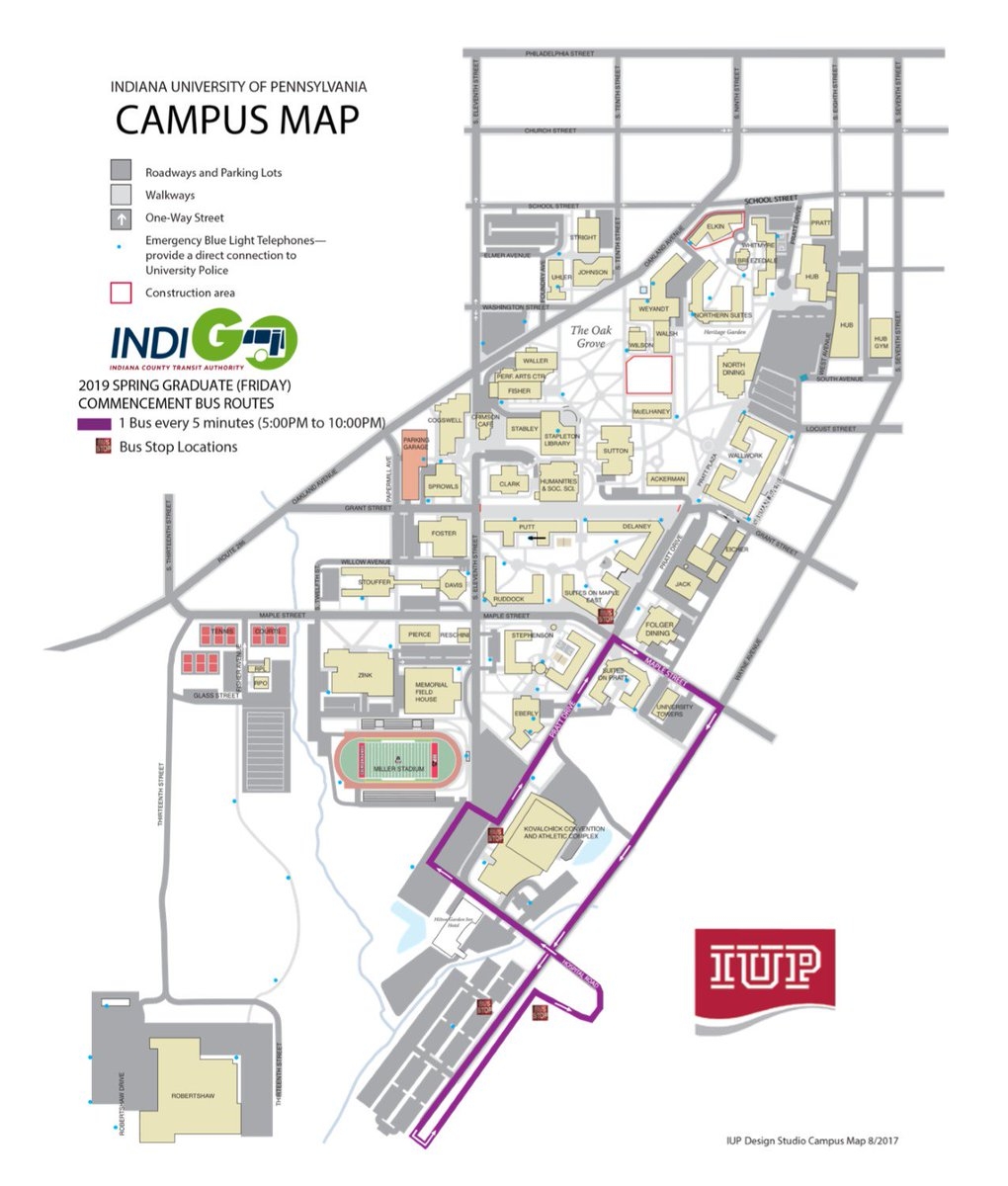 Attention IUP Graduates Here Is The Map For Commencement For This Evening Friday Tomorrows Map Is To Follow 