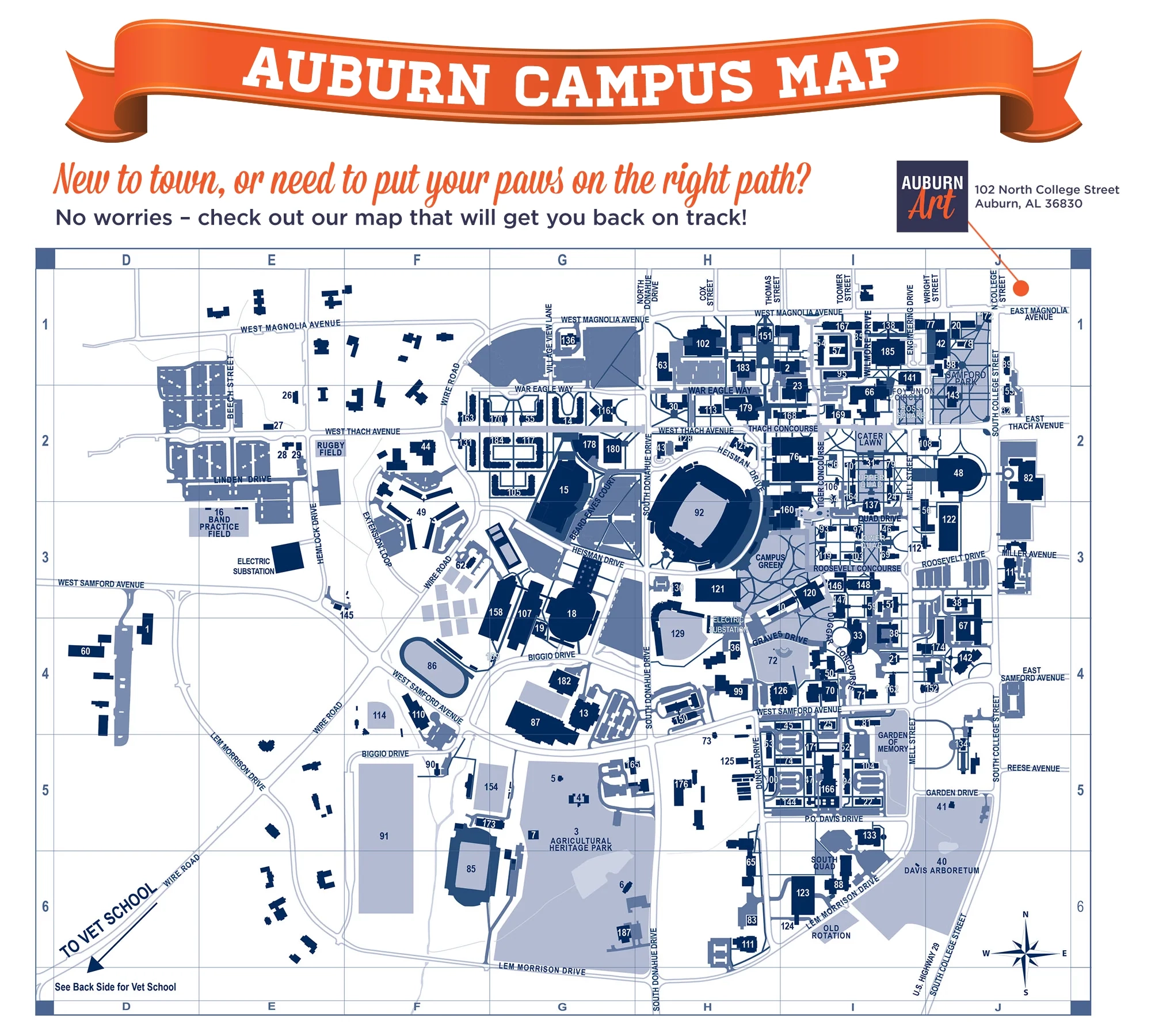 Auburn University Campus Map Auburn Art Auburn University Campus Map Auburn Art