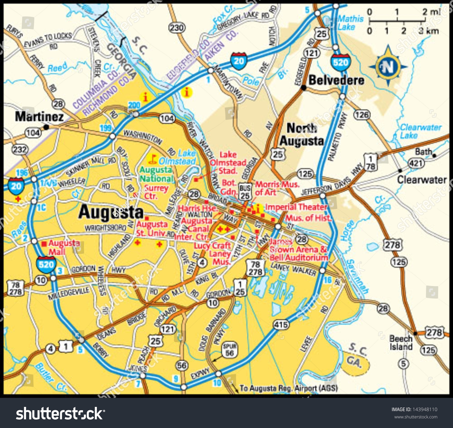 Augusta Georgia Area Map Stock Vector Royalty Free 143948110 Shutterstock Augusta Georgia Area Map Stock Vector Royalty Free 143948110 Shutterstock
