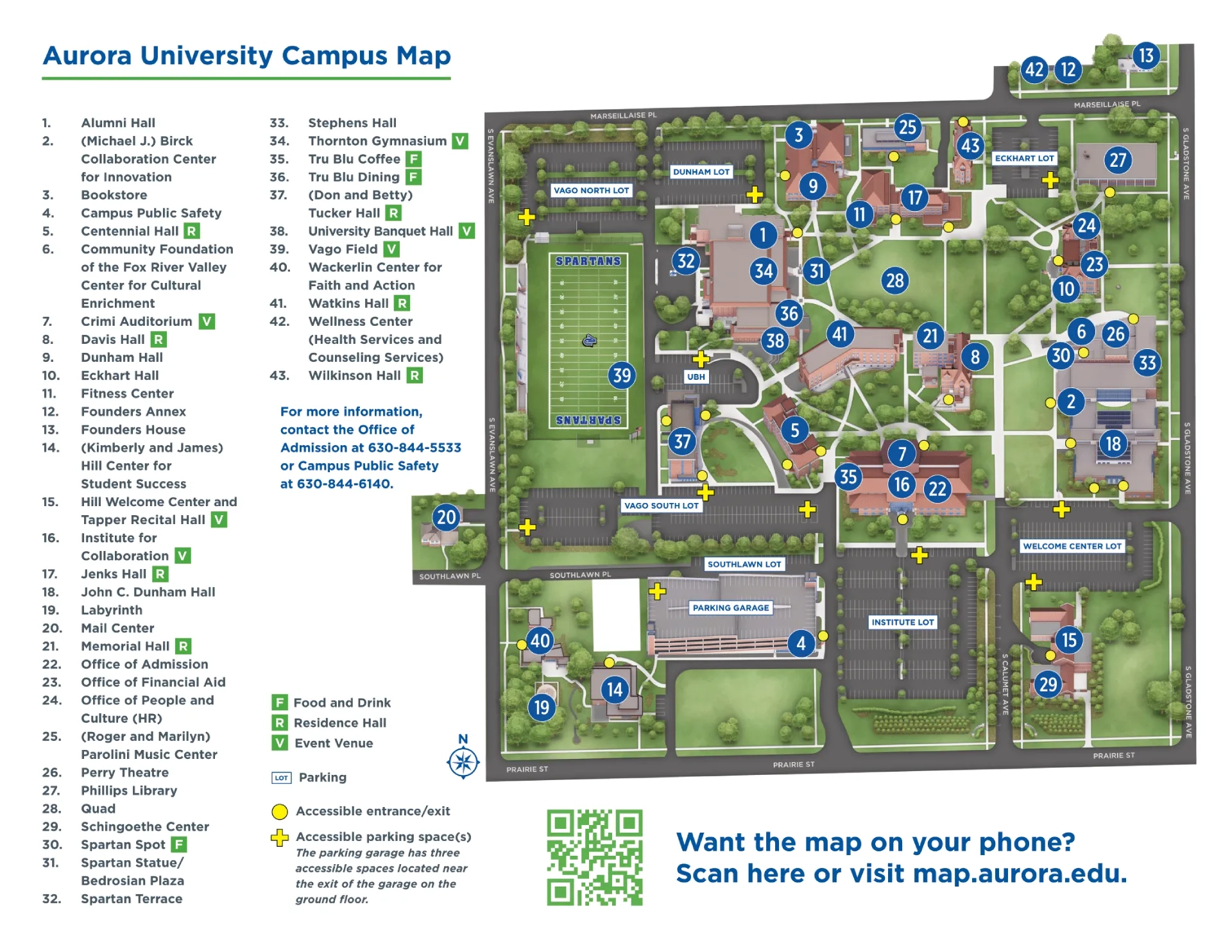 Aurora University Campus Map 2025 2024 All Maps