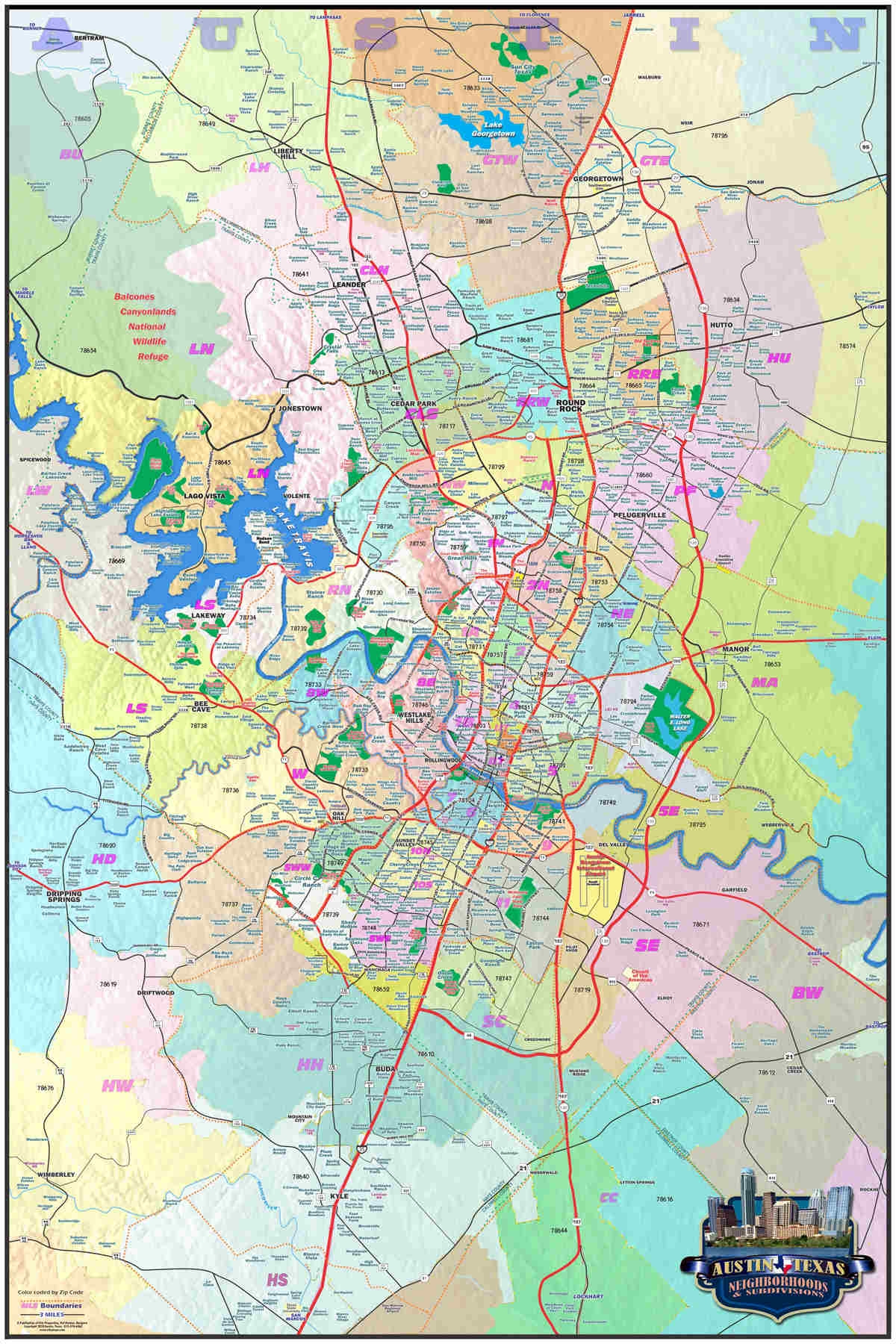 Austin Texas Map Of Subdivisions And Neighborhoods