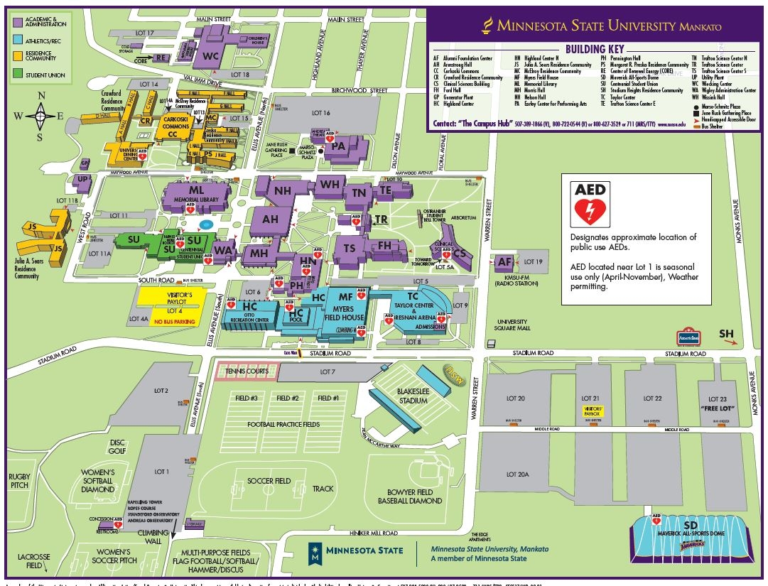 Automated External Defibrillator AED Locations Minnesota State University Mankato Automated External Defibrillator AED Locations Minnesota State University Mankato