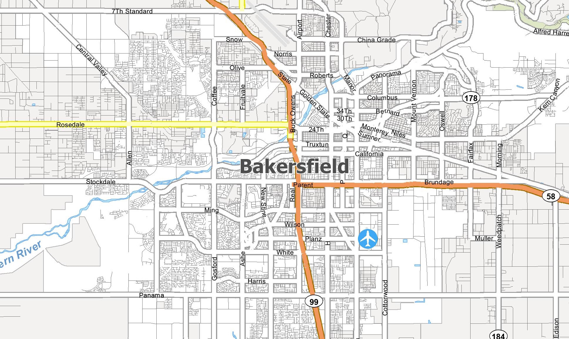 Bakersfield Map California GIS Geography