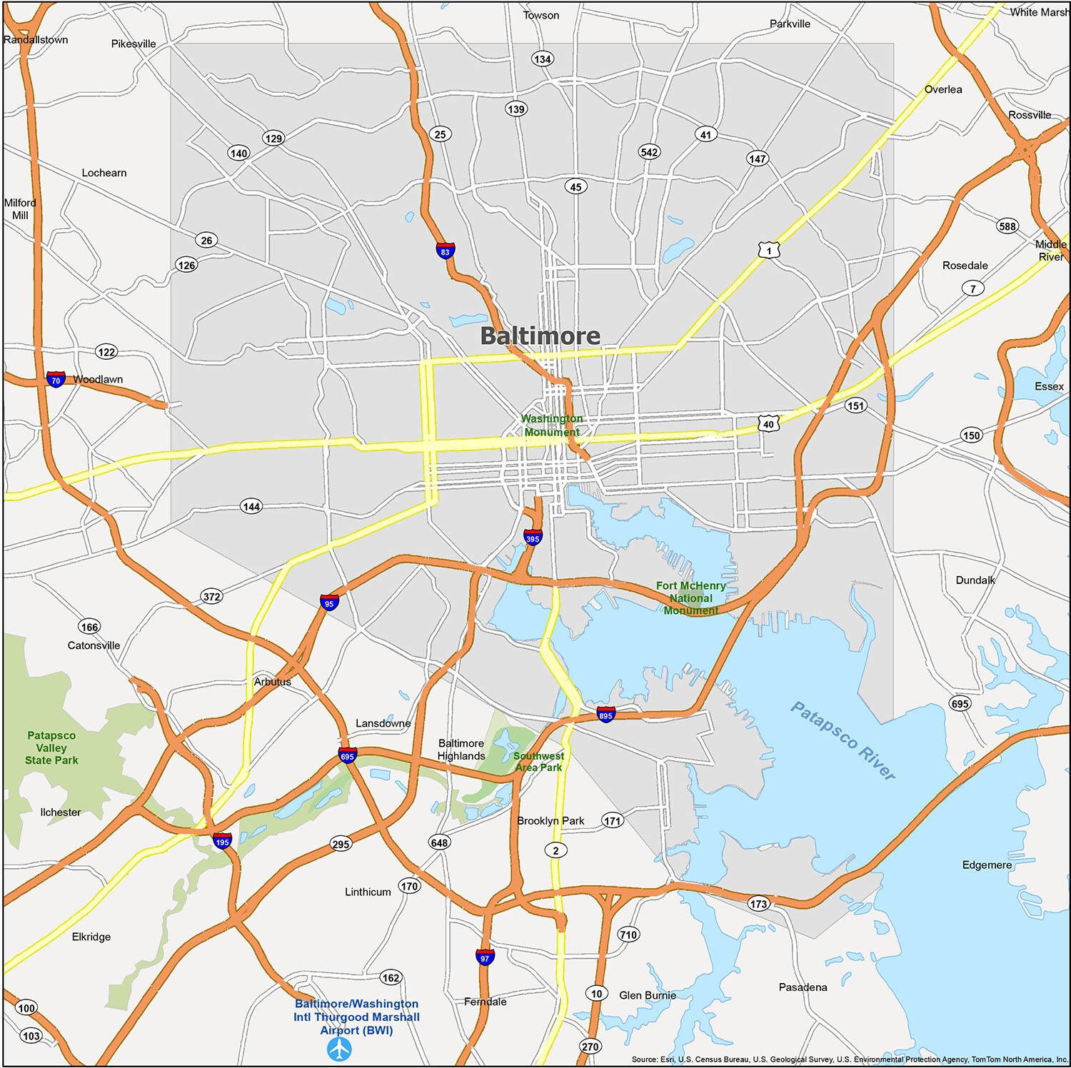 baltimore city map