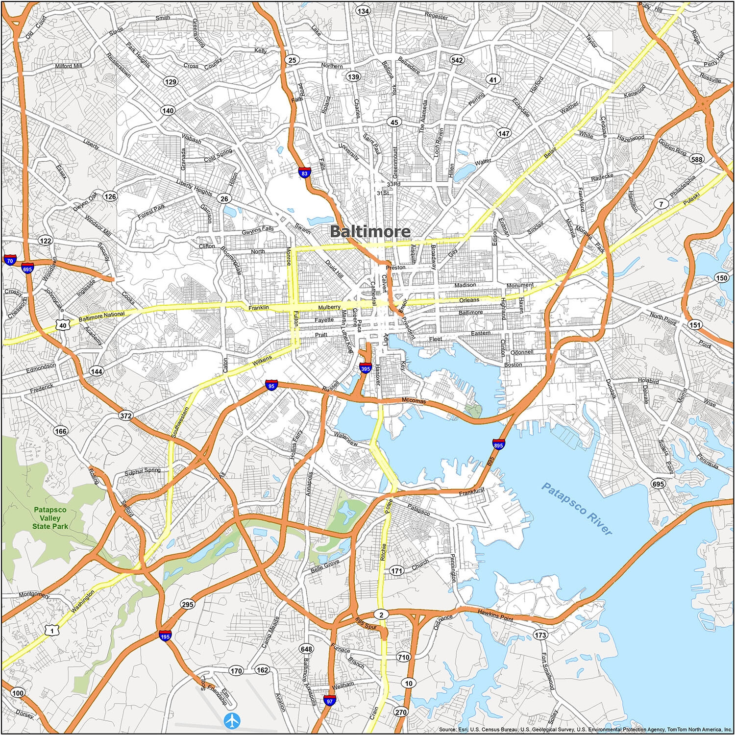 Baltimore Map Maryland GIS Geography