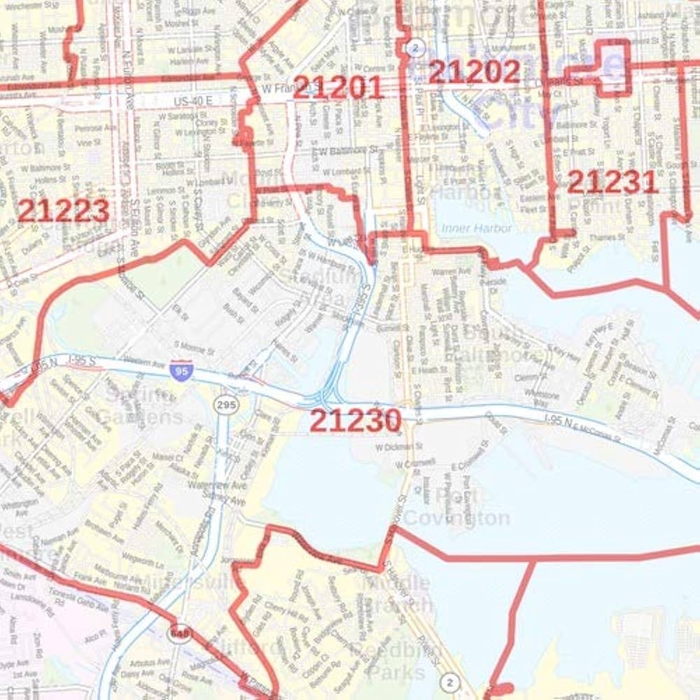 baltimore city zip code map