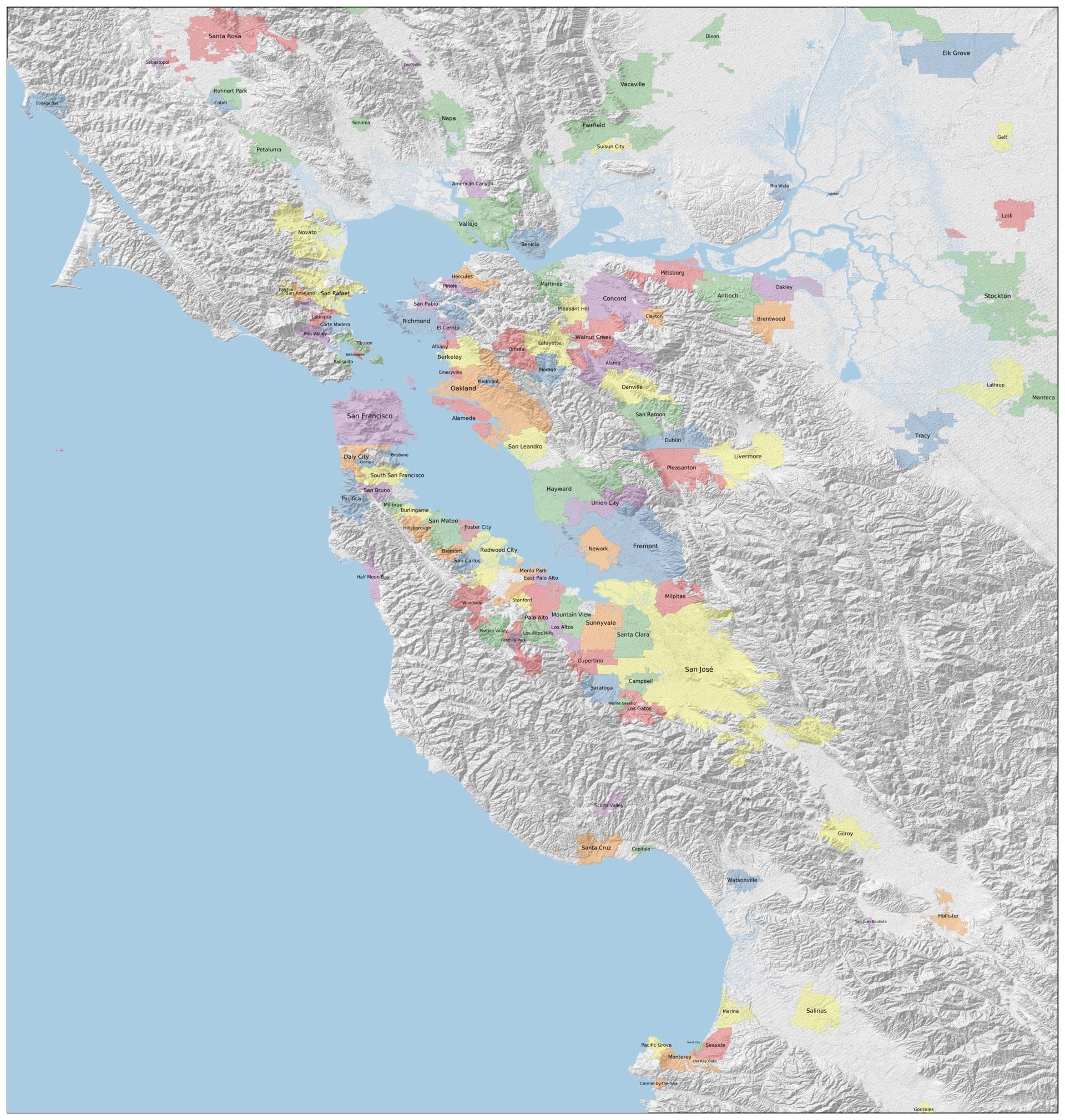 map of bay area cities