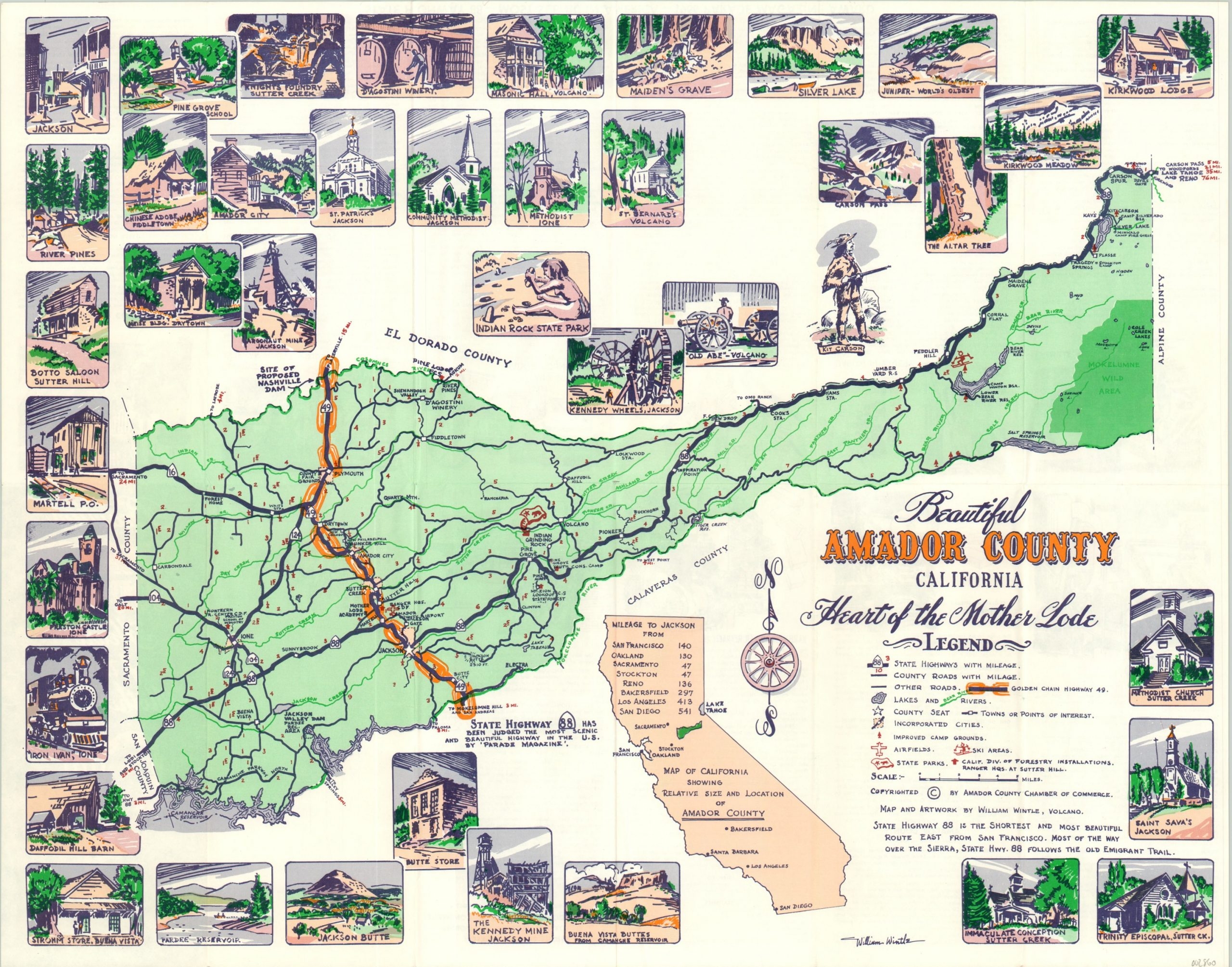 Beautiful Amador County California Heart Of The Mother Lode Curtis Wright Maps Beautiful Amador County California Heart Of The Mother Lode Curtis Wright Maps