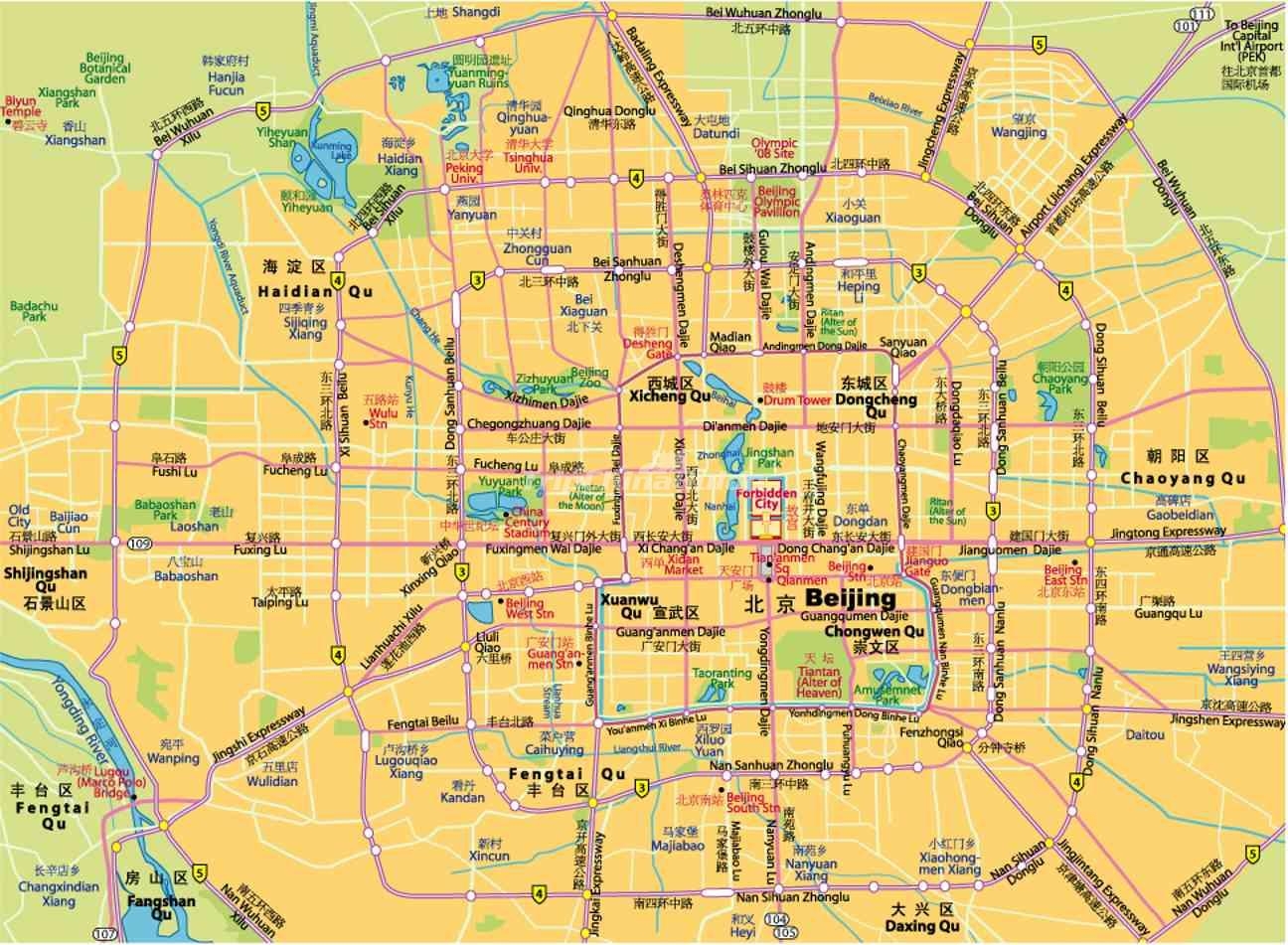 Beijing City Map Maps Of Beijing Beijing City Map Maps Of Beijing
