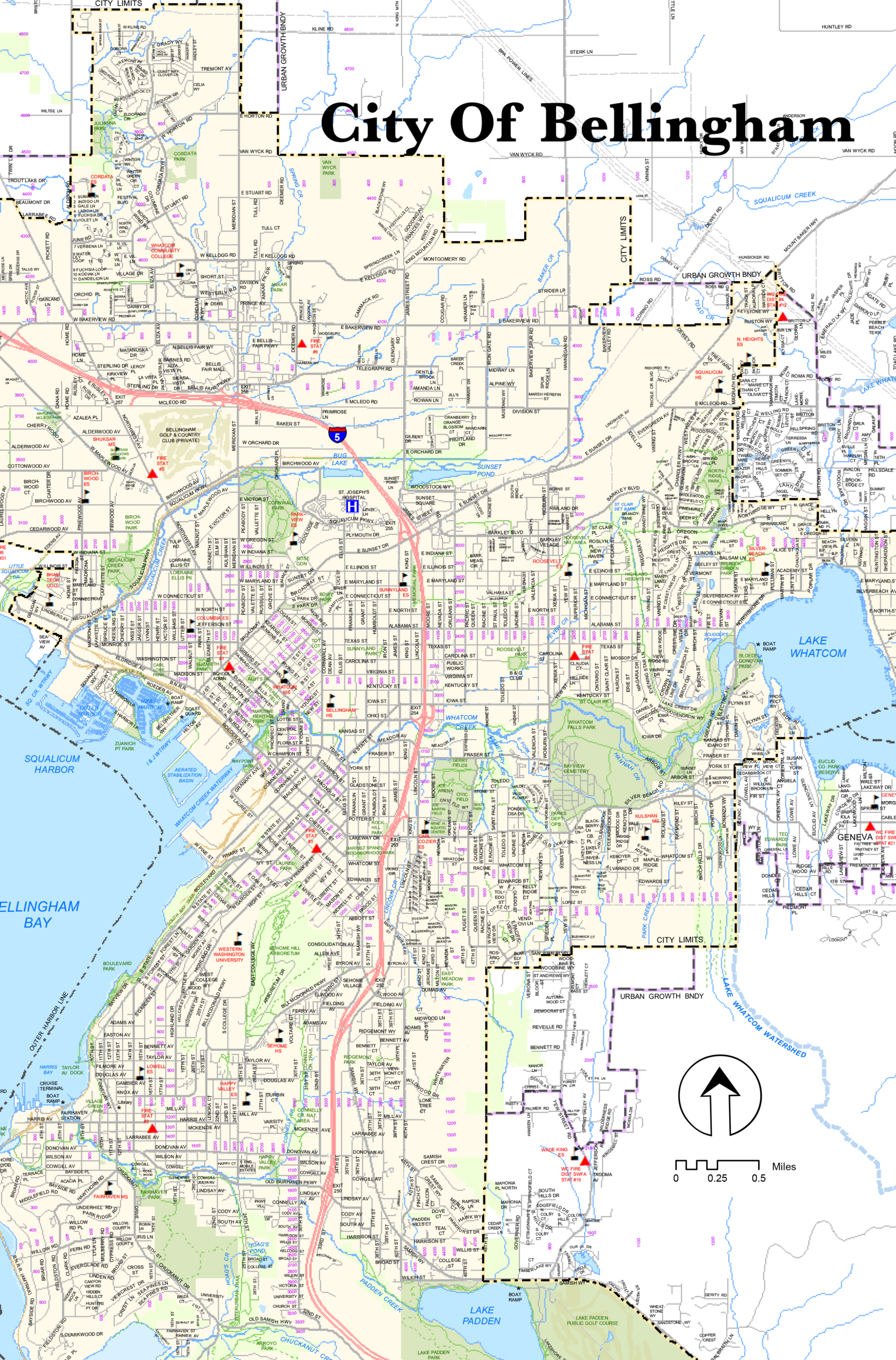 bellingham wa map of city
