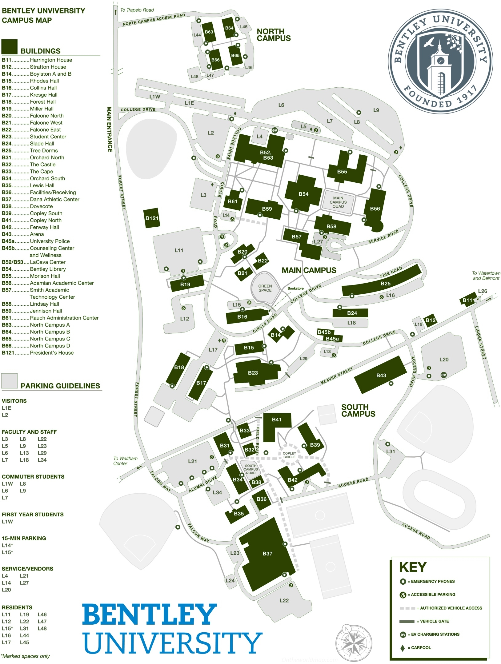 Bentley University Campus Map Ontheworldmap