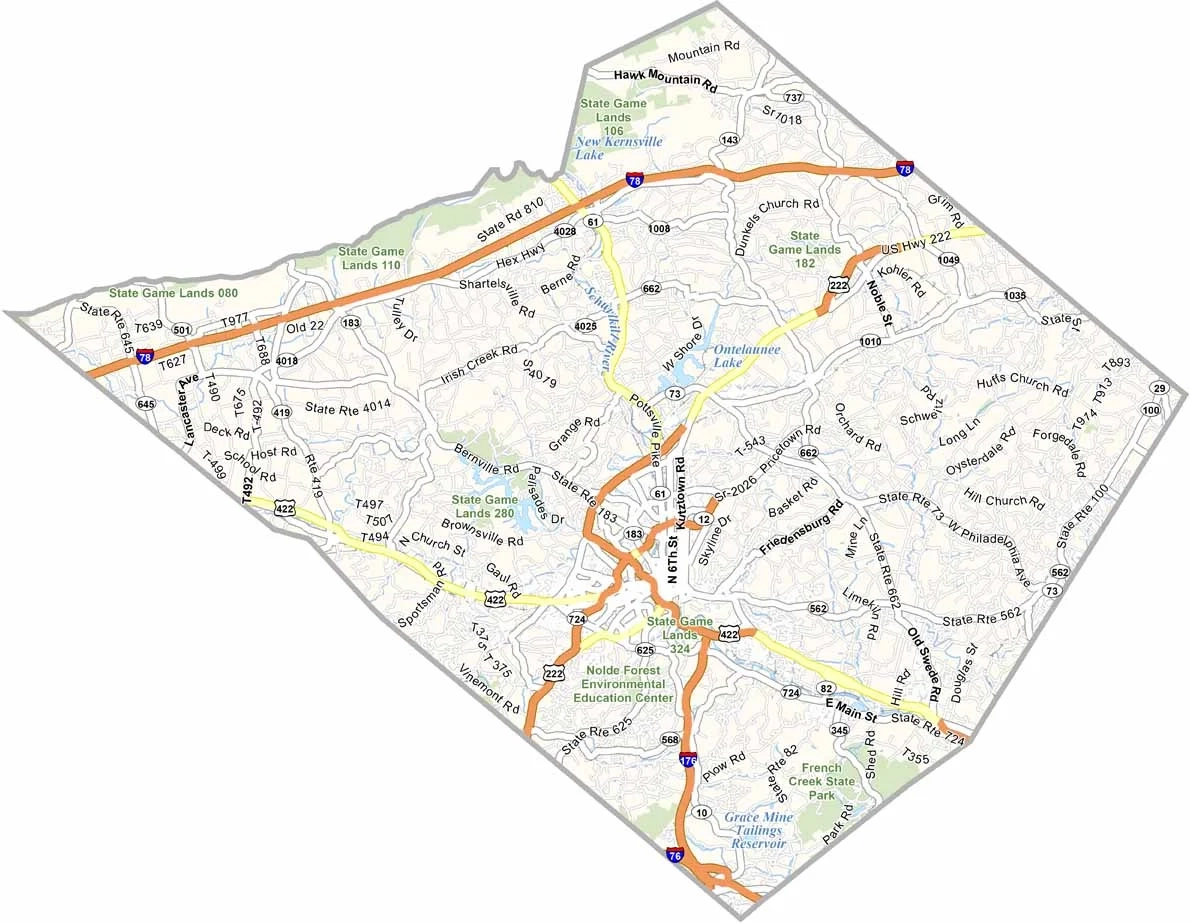 Berks County Map Pennsylvania US County Maps