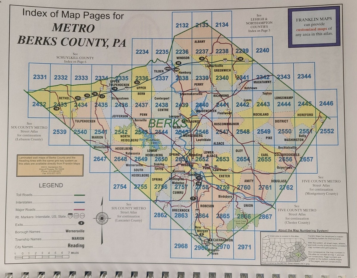 Berks Schuylkill Lehigh Northampton Counties Street Atlas By Franklin Maps EBay