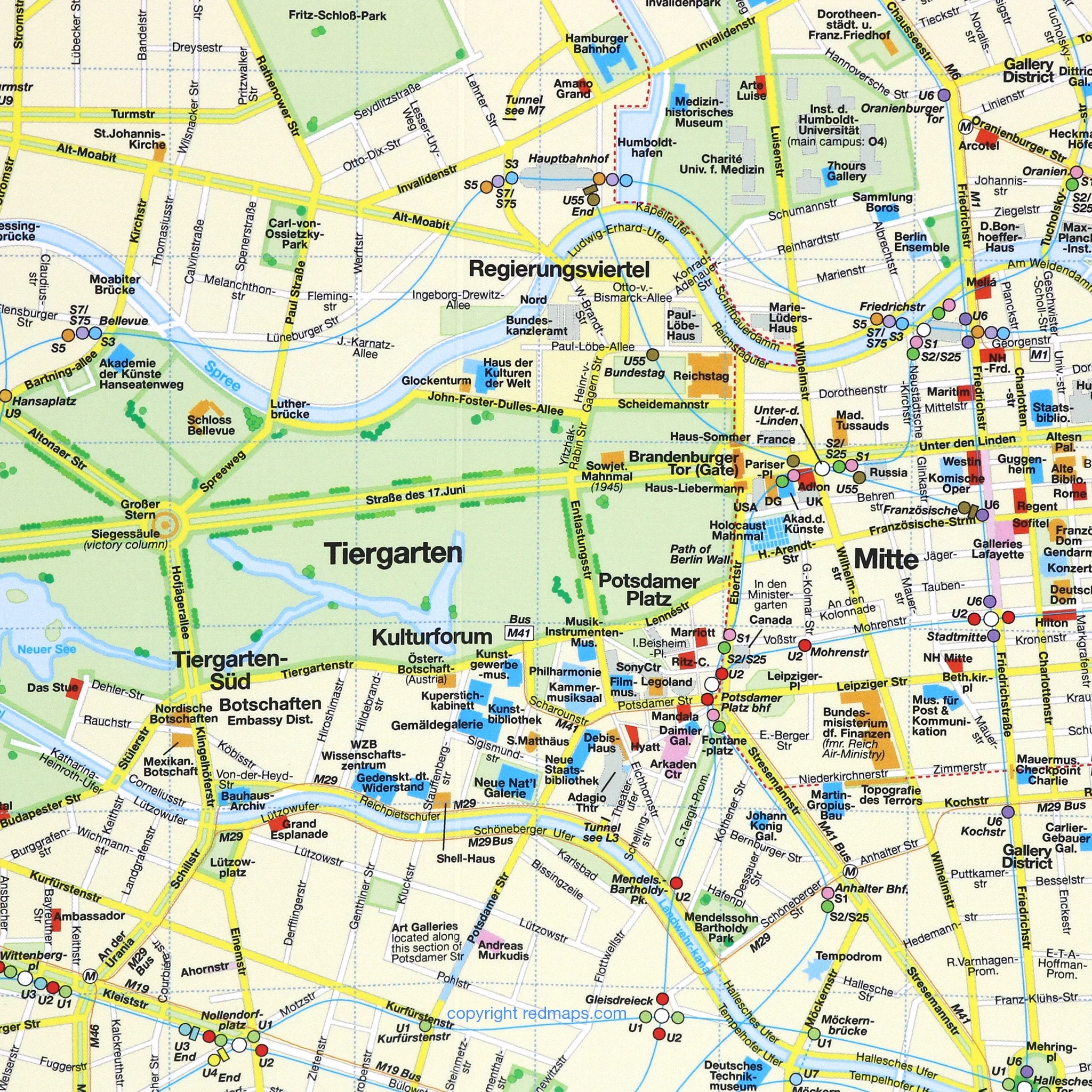 BERLIN City Center Travel Map RED MAPS Red Maps BERLIN City Center Travel Map RED MAPS Red Maps