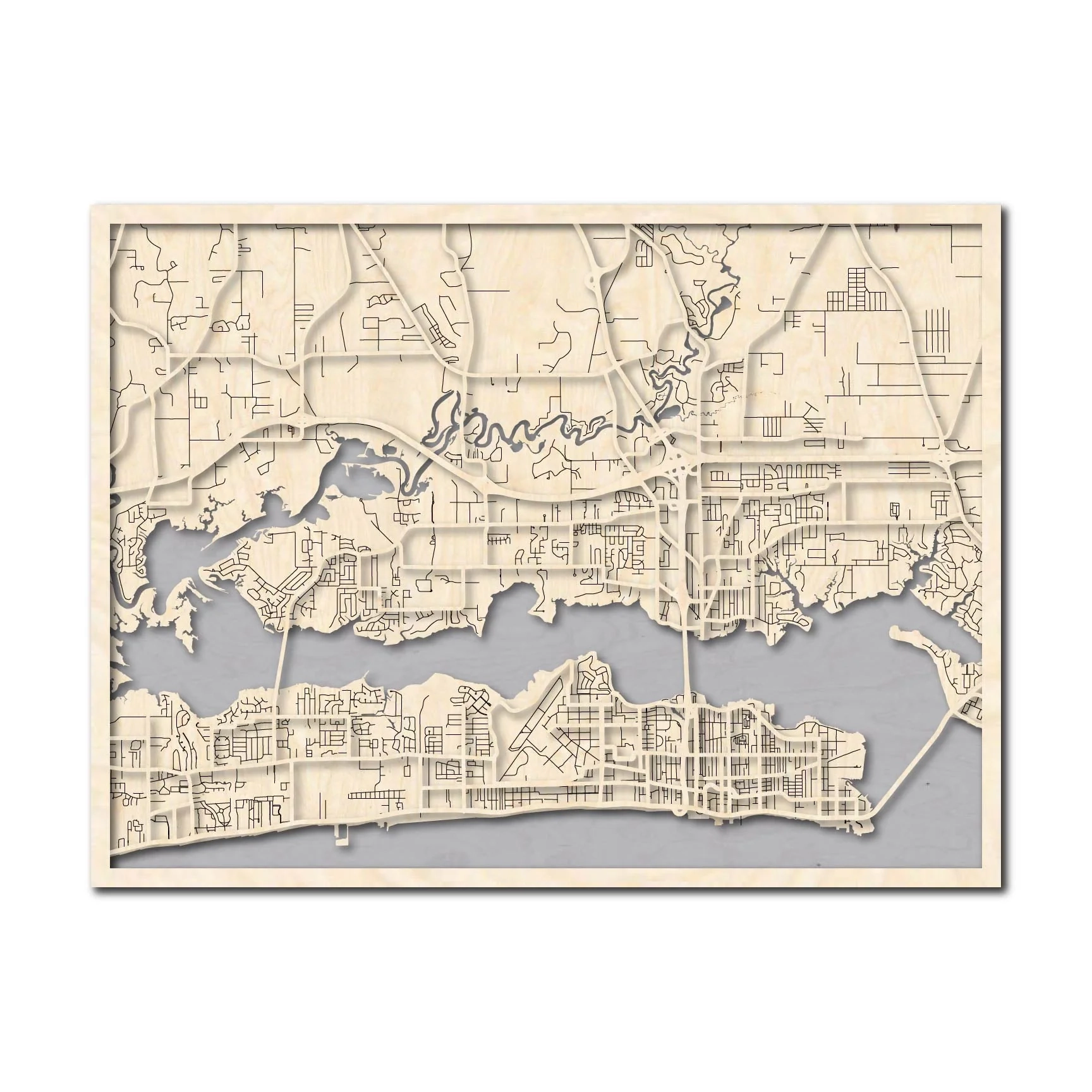 Biloxi MS City Map Catahoula Sign Co