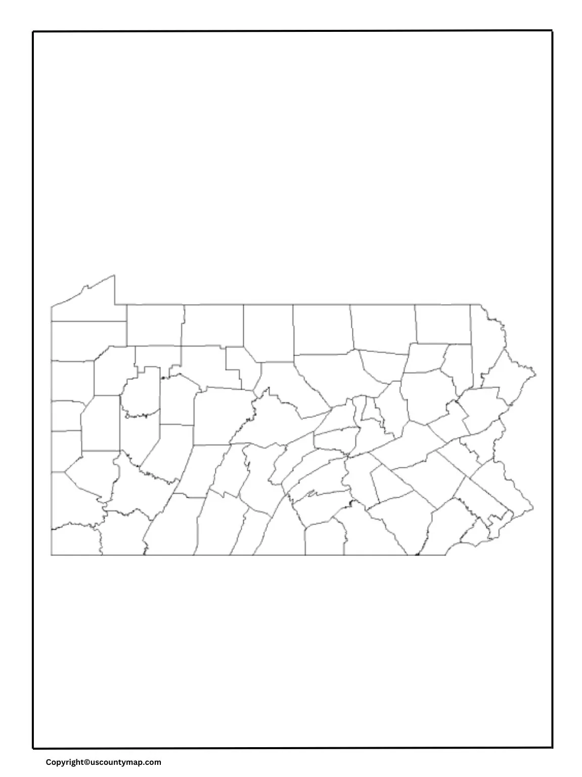 Blank Map Of Pennsylvania Printable Pennsylvania Map