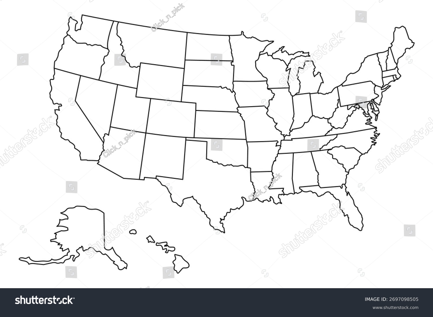 united states map printable blank