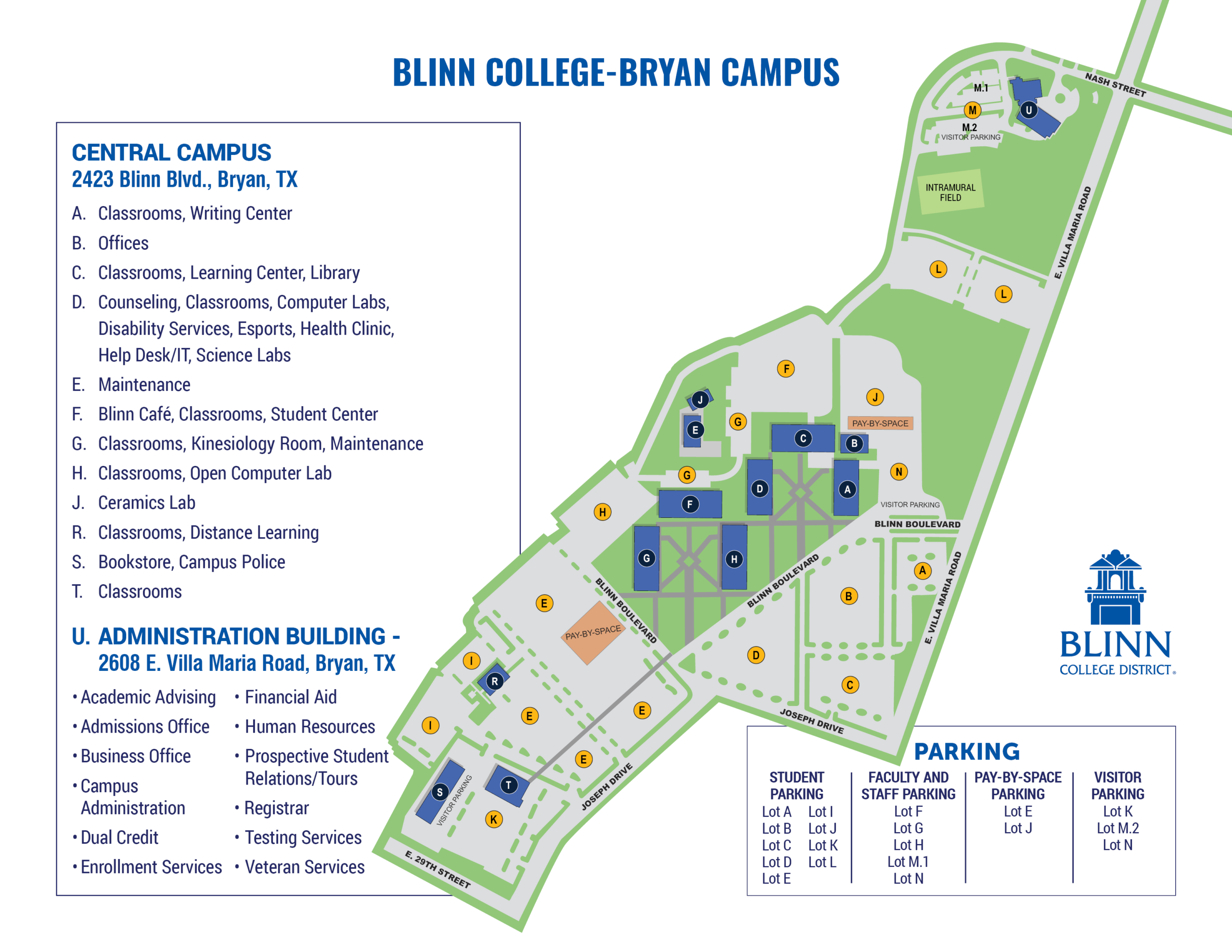 Blinn College Bryan Campus Map Blinn College Bryan Campus Map
